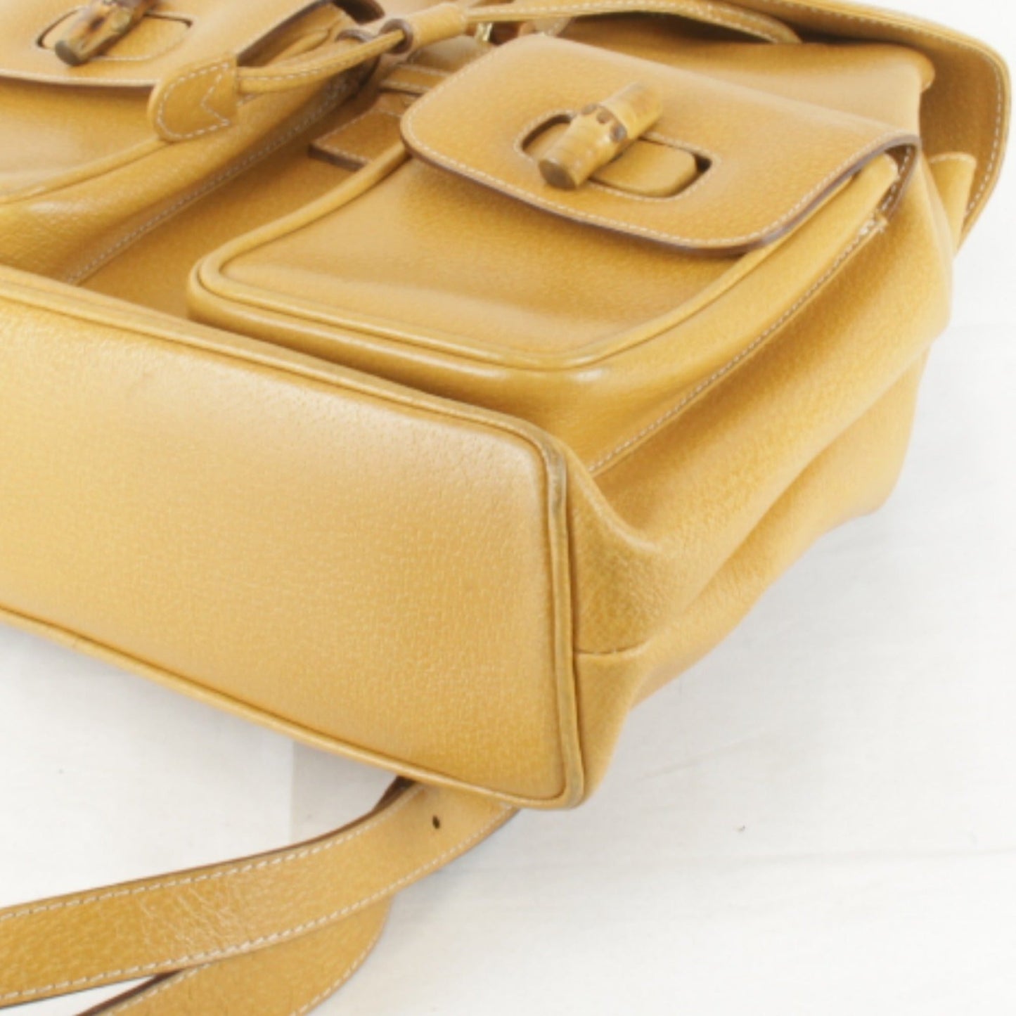 Gucci Black Leather Bamboo Backpack ( )