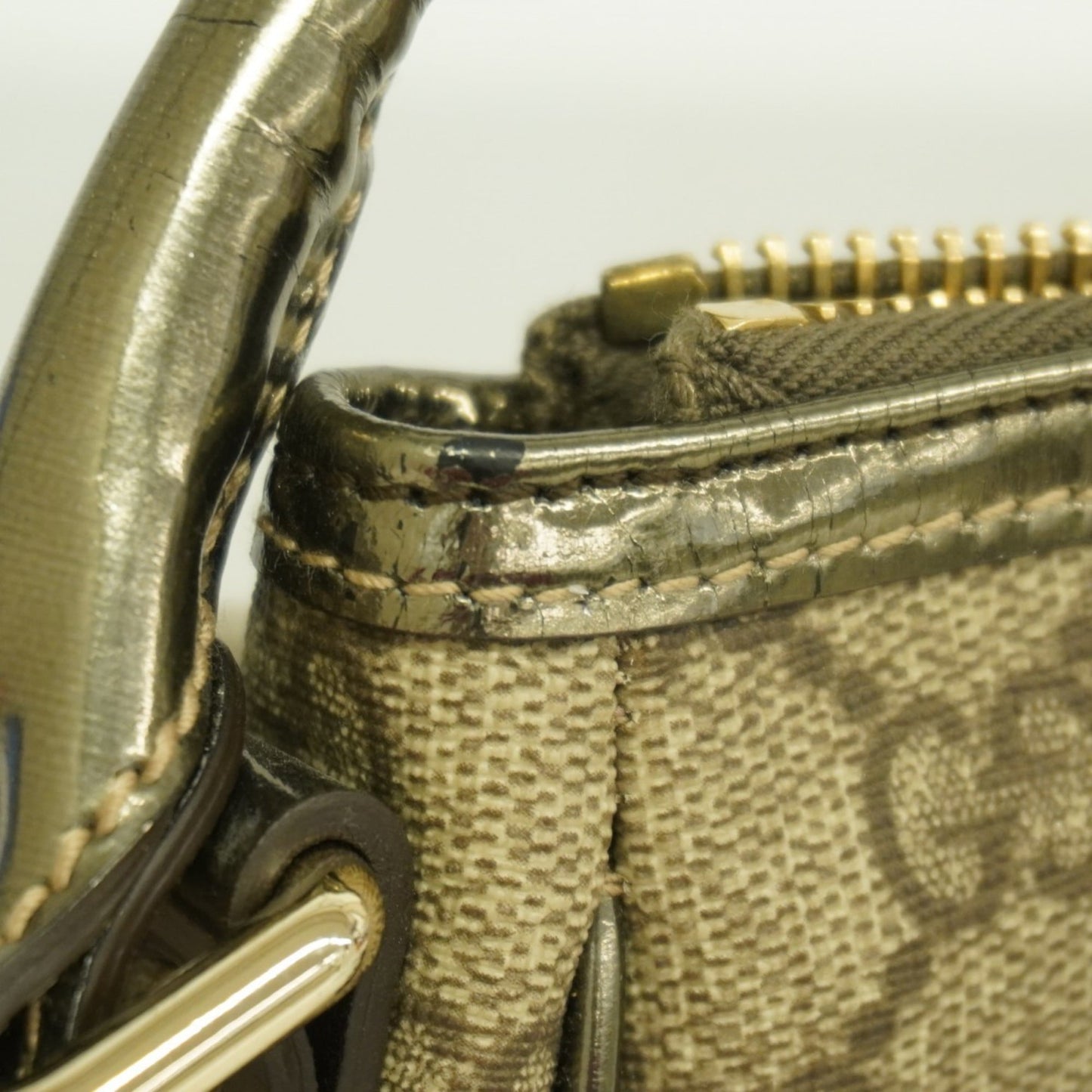 Gucci Beige Brown Pvc Handbag ( )