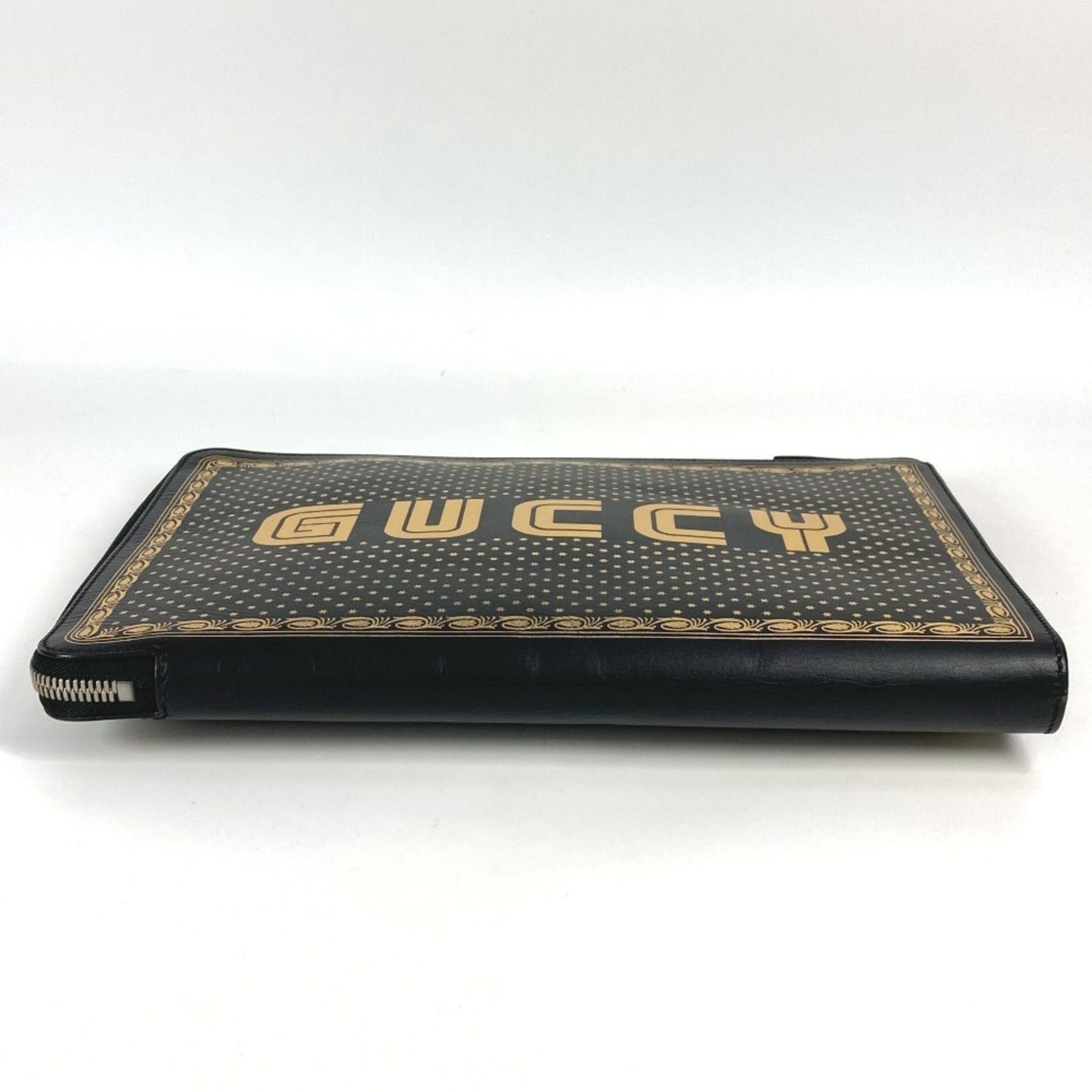 Gucci Black Leather Clutch Bag Pouch ( )