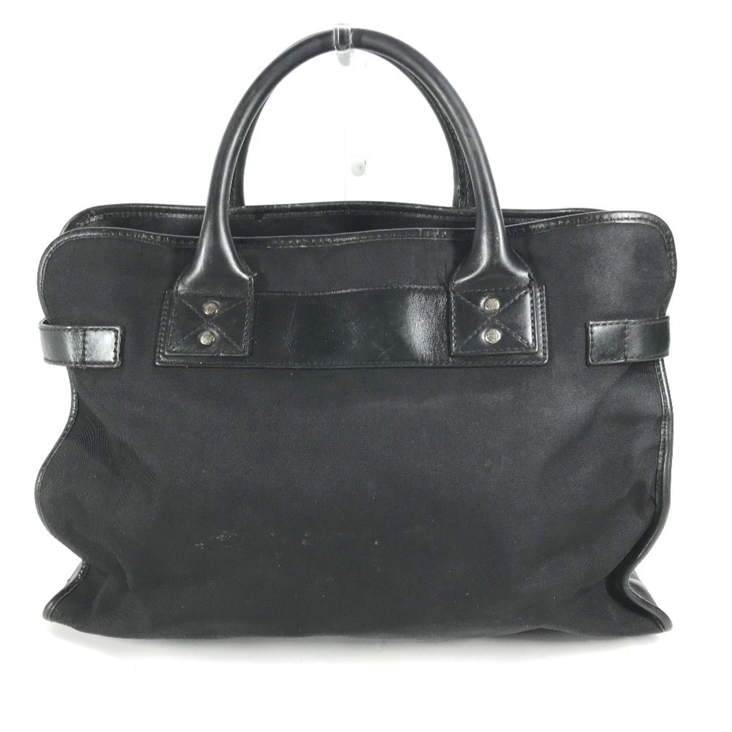 Gucci Black Nylon Leather Handbag Tote Bag ( )