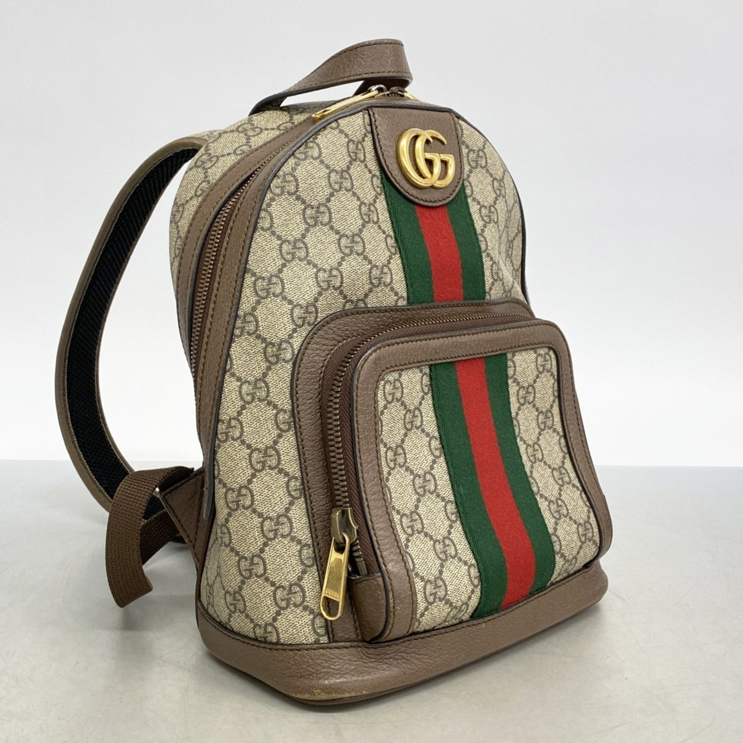 Gucci Brown Pvc Leather Backpack ( )