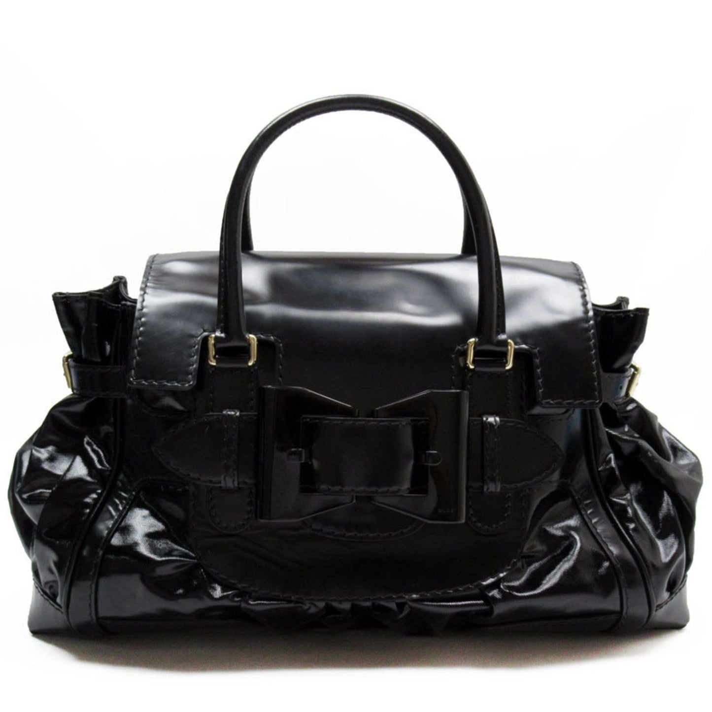 Gucci Black Coated Canvas Pvc Leather Handbag