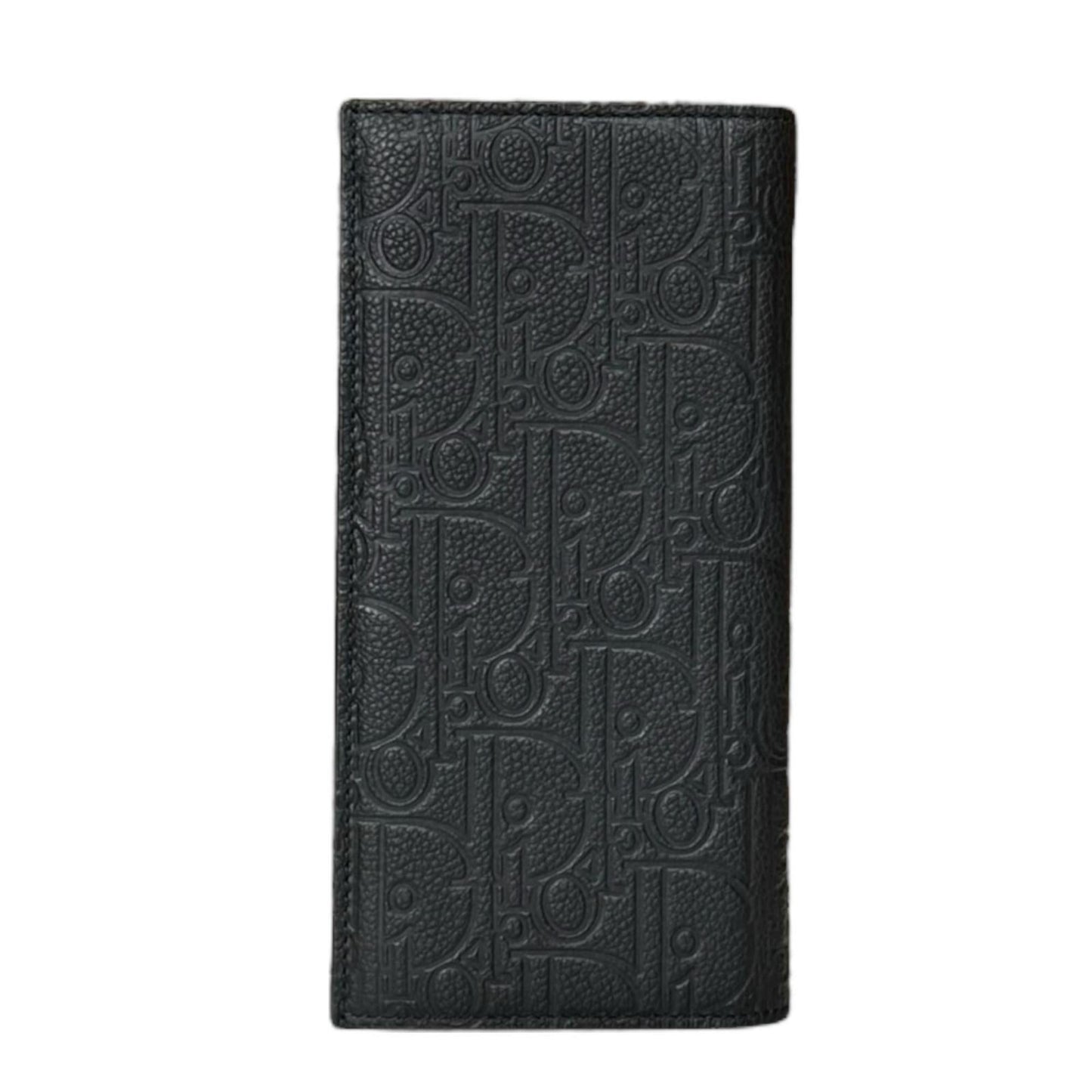 Christian Dior Black Leather Long Wallet (Bi-Fold) ()