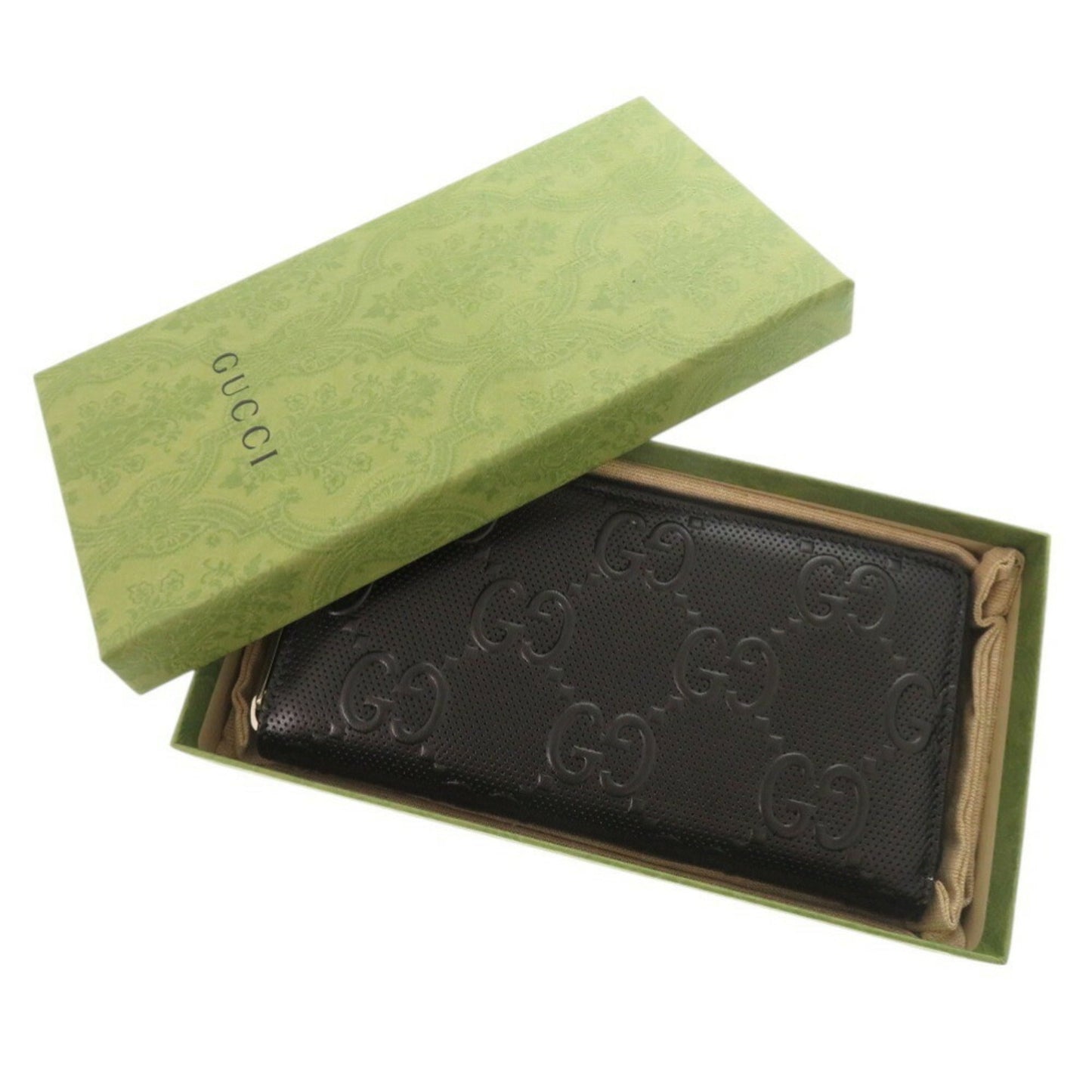 Gucci Black Leather Long Wallet (Bi-Fold) ( )