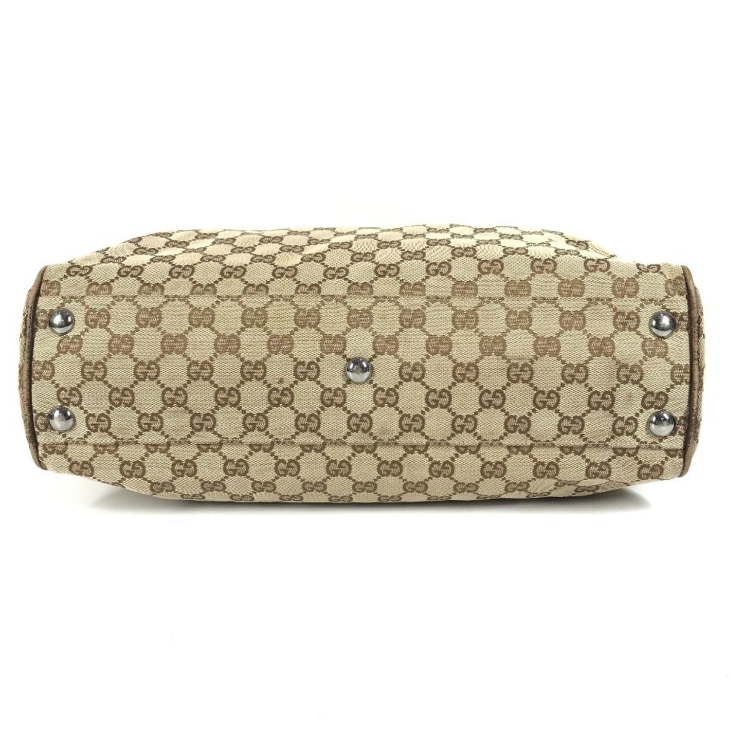 Gucci Beige Dark Brown Gg Canvas Shoulder Bag Tote Bag ( )