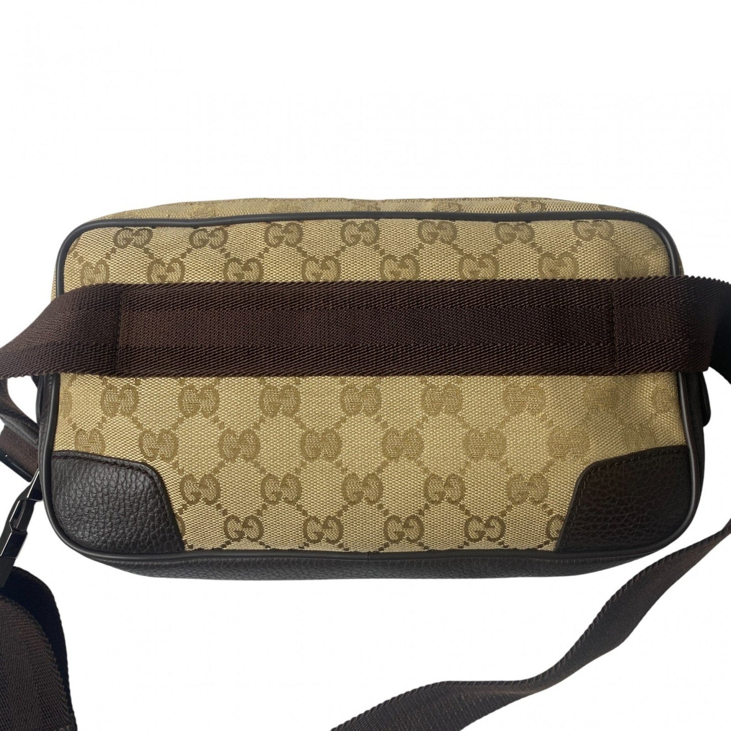 Gucci Brown Canvas Leather Pouch Sling Bag ( )