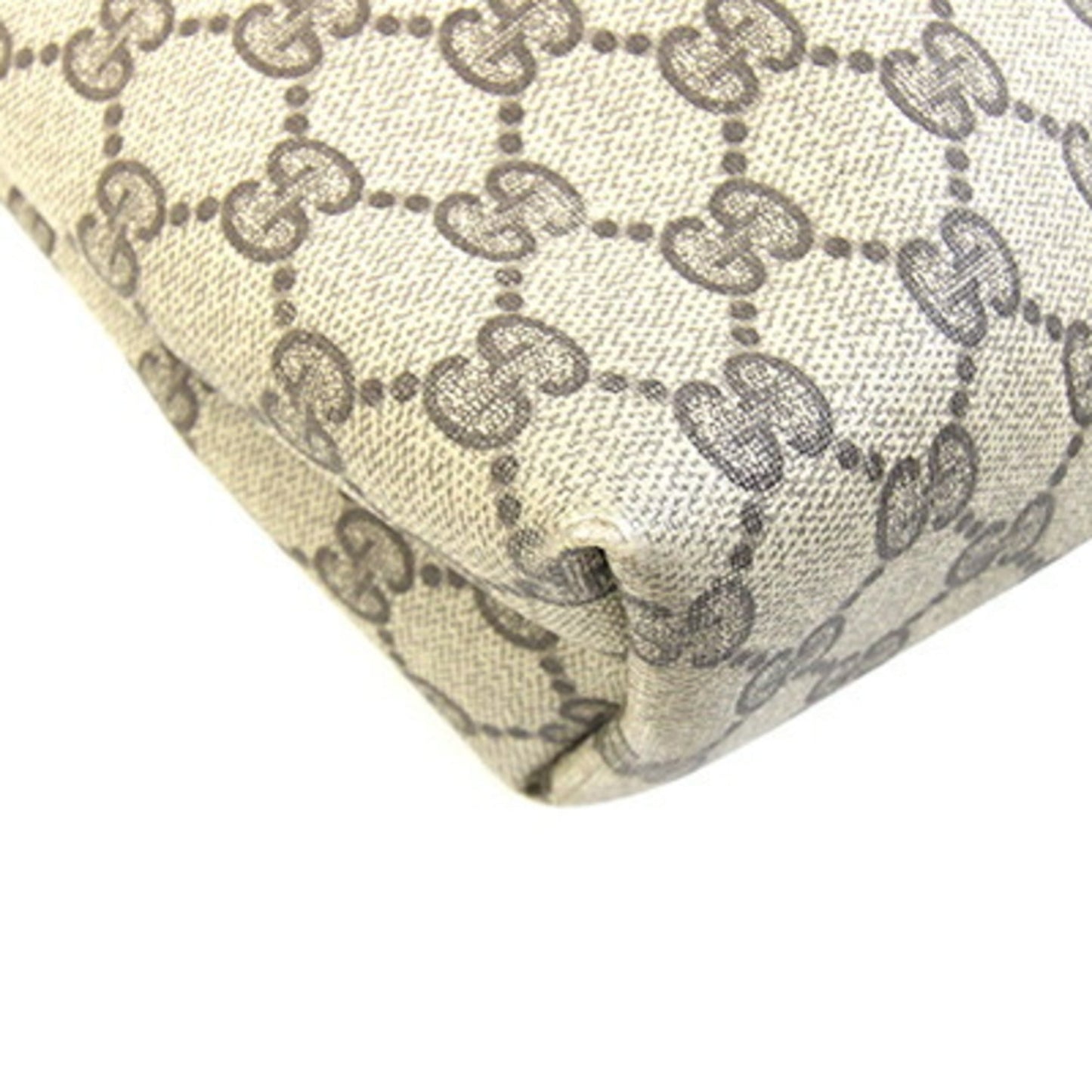 Gucci Beige Pvc Leather Canvas Tote Bag ( )