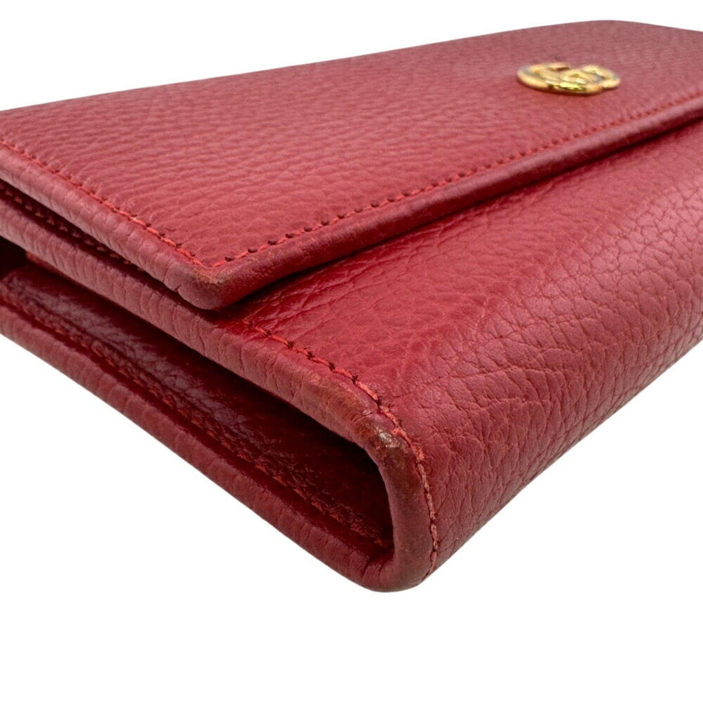 Gucci Red Color Leather Long Wallet (Bi-Fold) ( )