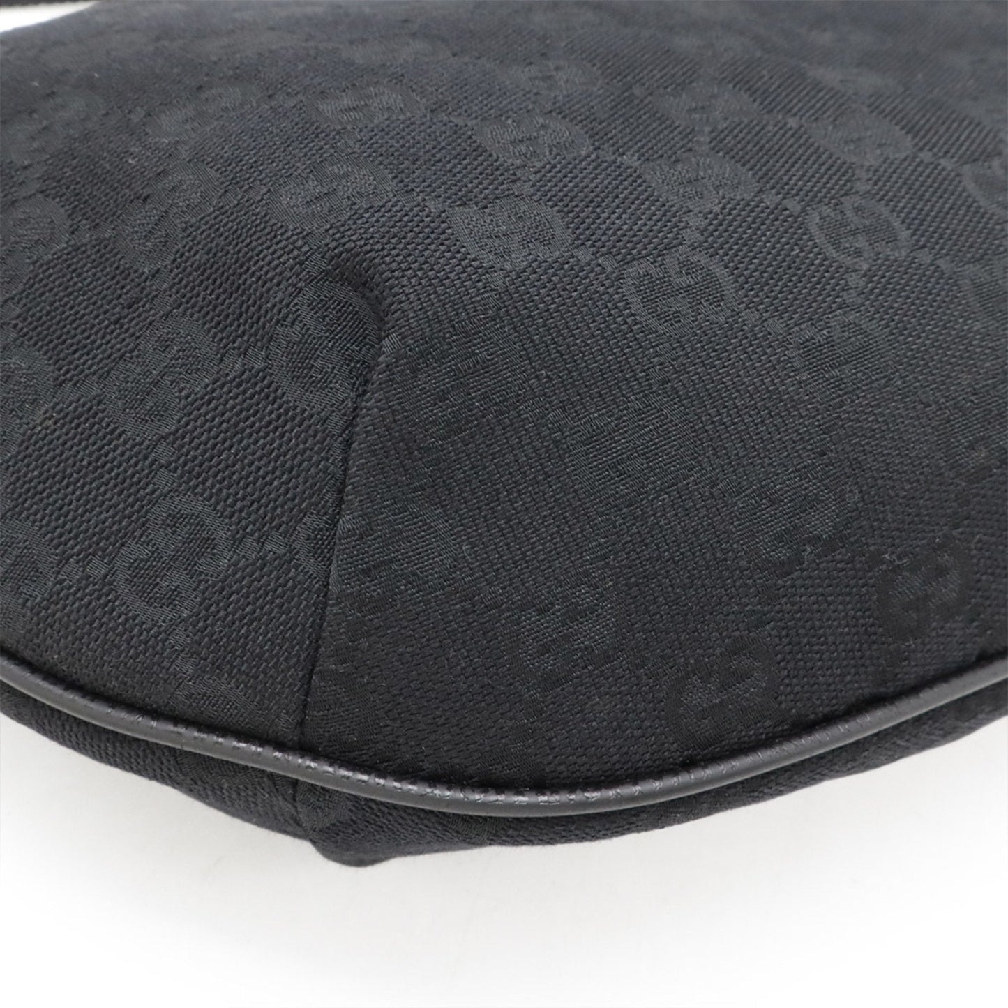 Gucci Black Gg Canvas Leather Shoulder Bag ( )