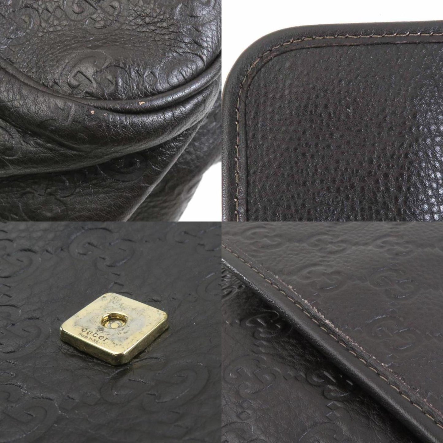 Gucci Dark Brown Leather Shoulder Bag ( )