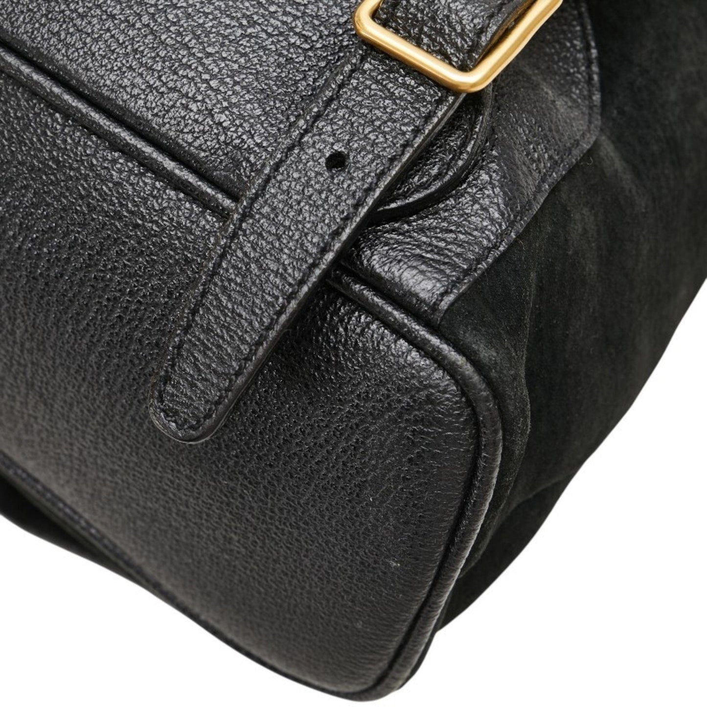 Gucci Bamboo Black Suede Leather Backpack ( )