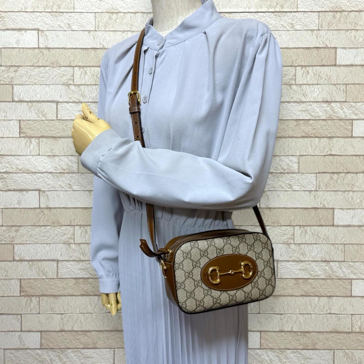 Gucci Horsebit Brown Gg Supreme Shoulder Bag ( )