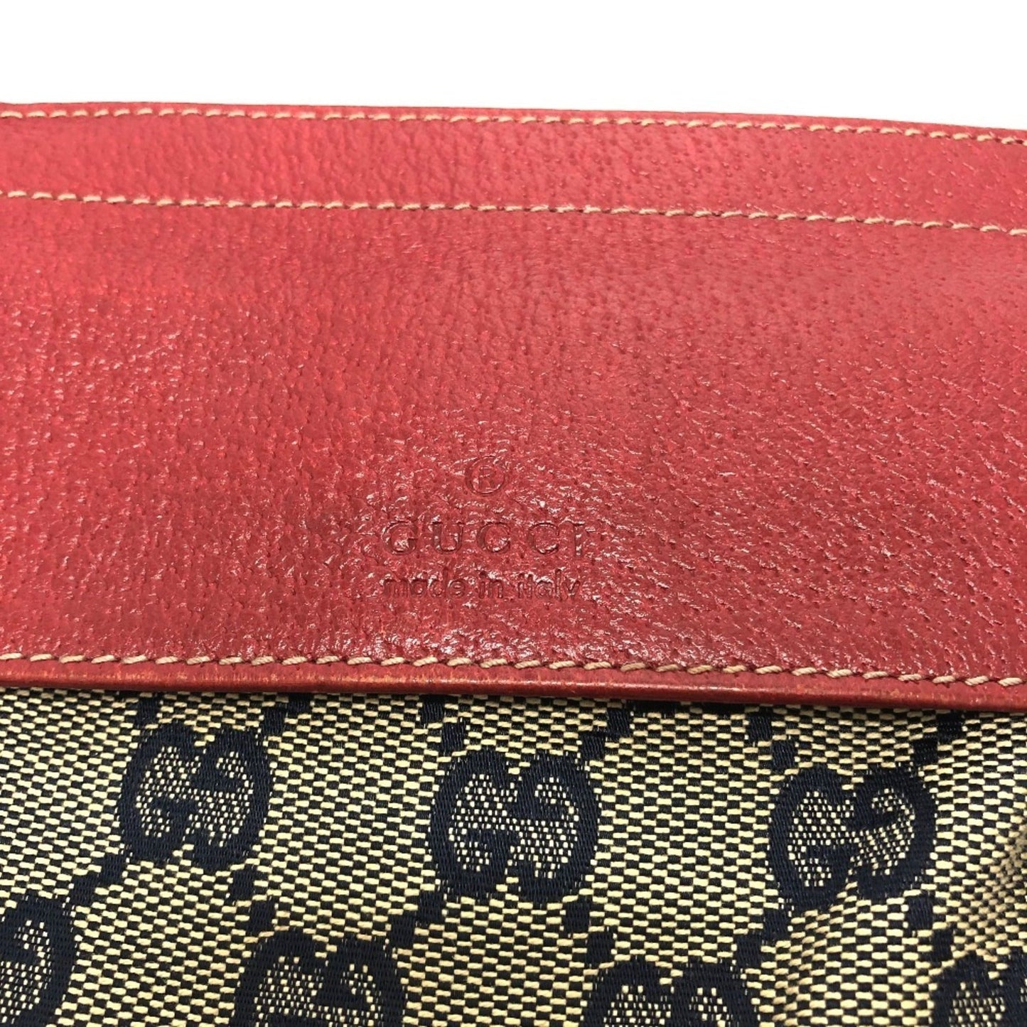 Gucci Red Color Gg Canvas Leather Fanny Pack Sling Bag ( )