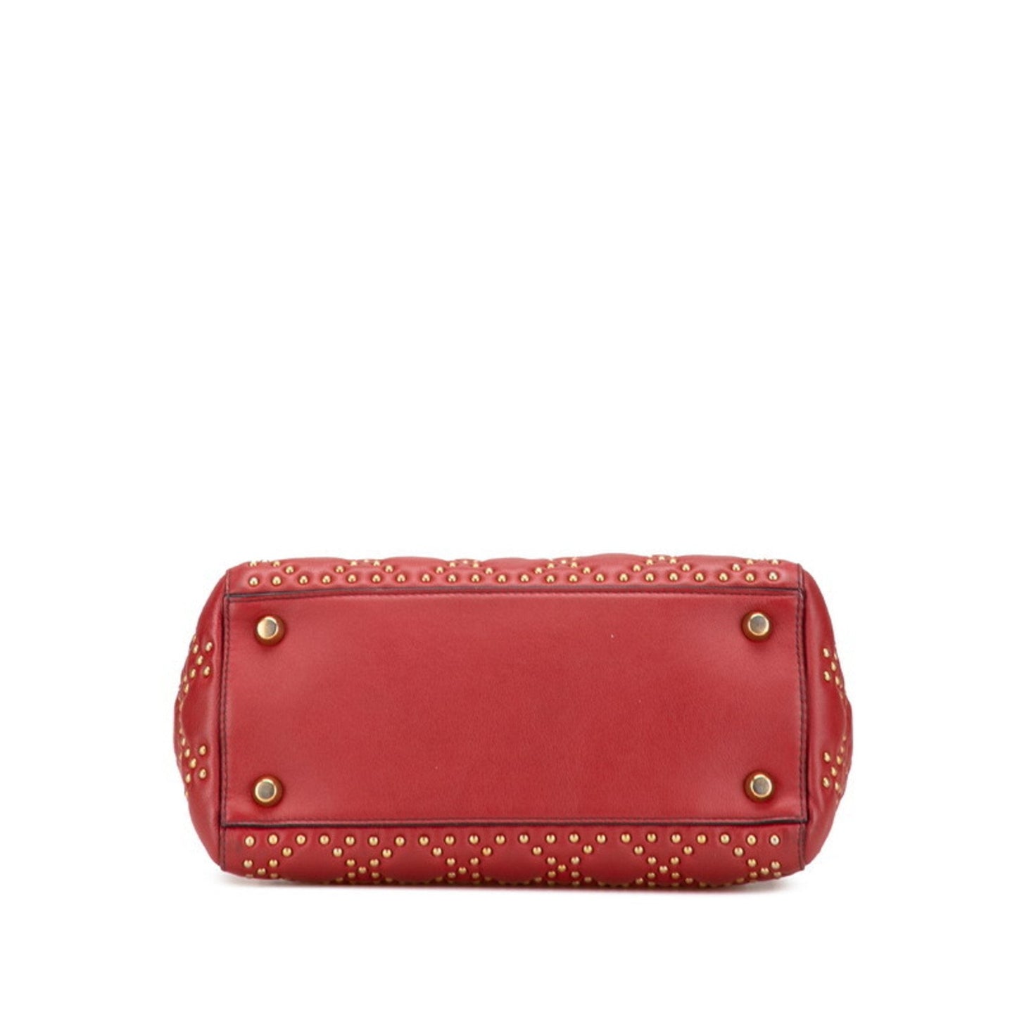 Christian Dior Lady Dior Red Color Leather Handbag Shoulder Bag ()