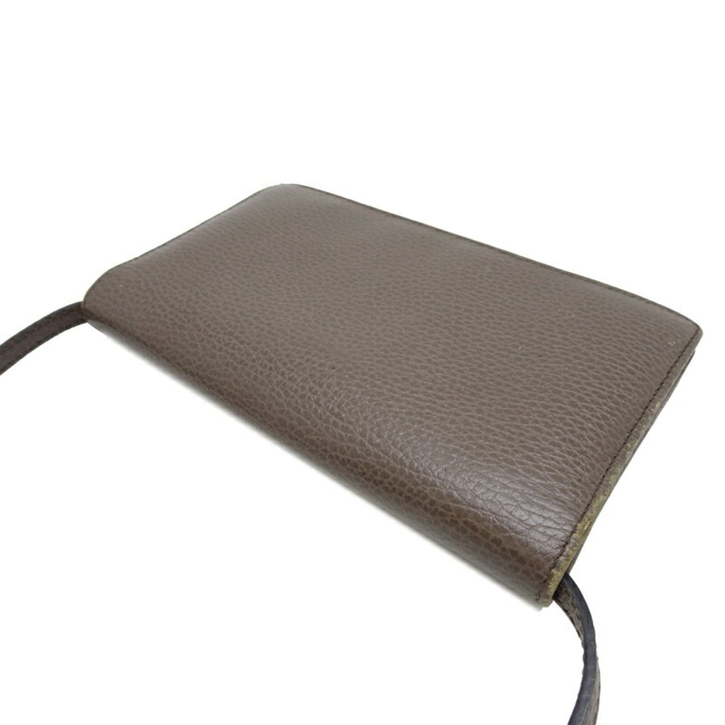 Gucci Grayish Pink Leather Chain/Shoulder Wallet ( )