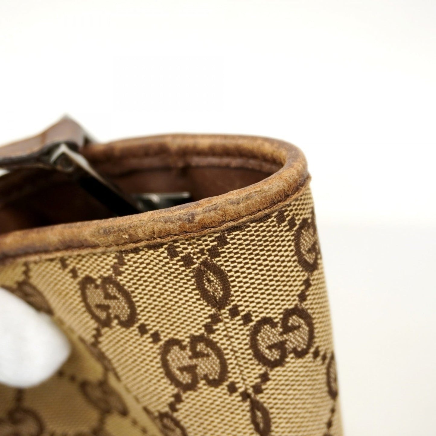Gucci Beige Brown Canvas Tote Bag ( )