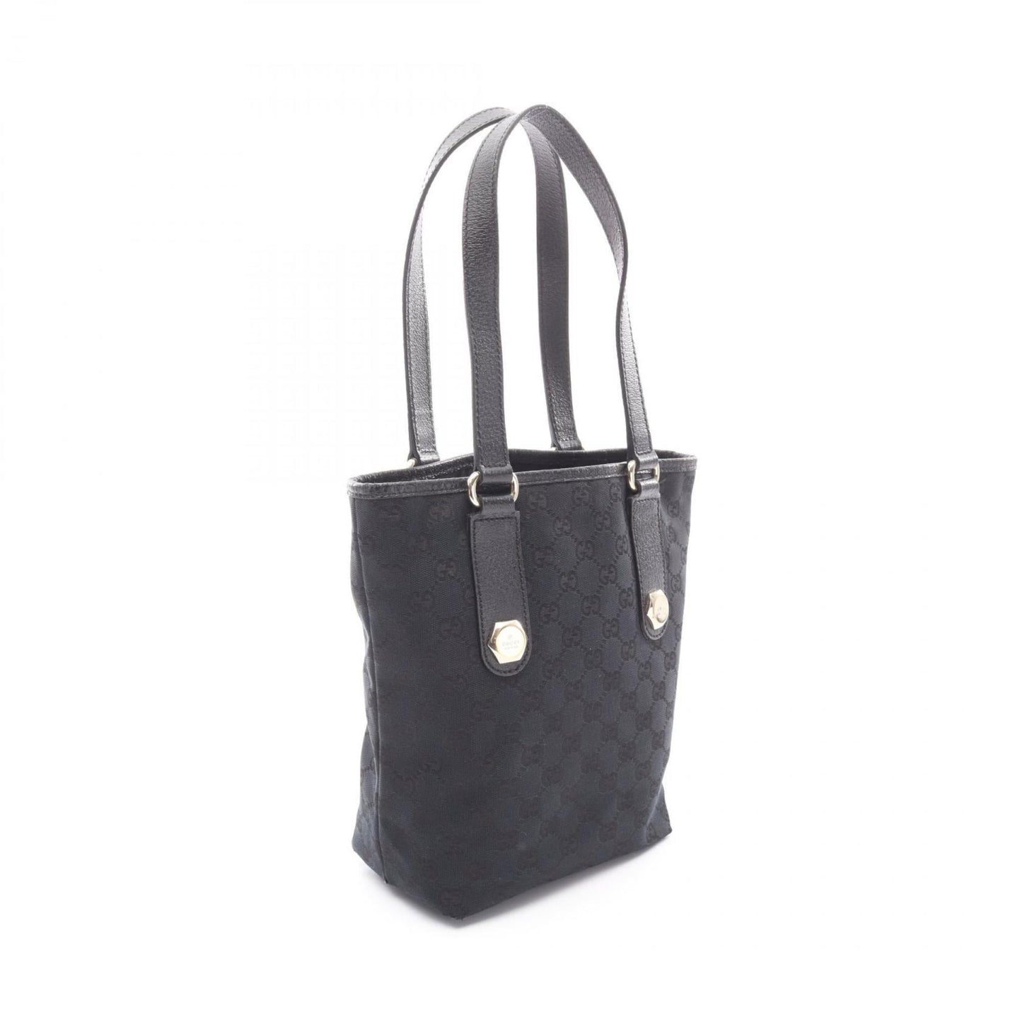 Gucci Black Canvas Leather Tote Bag ( )