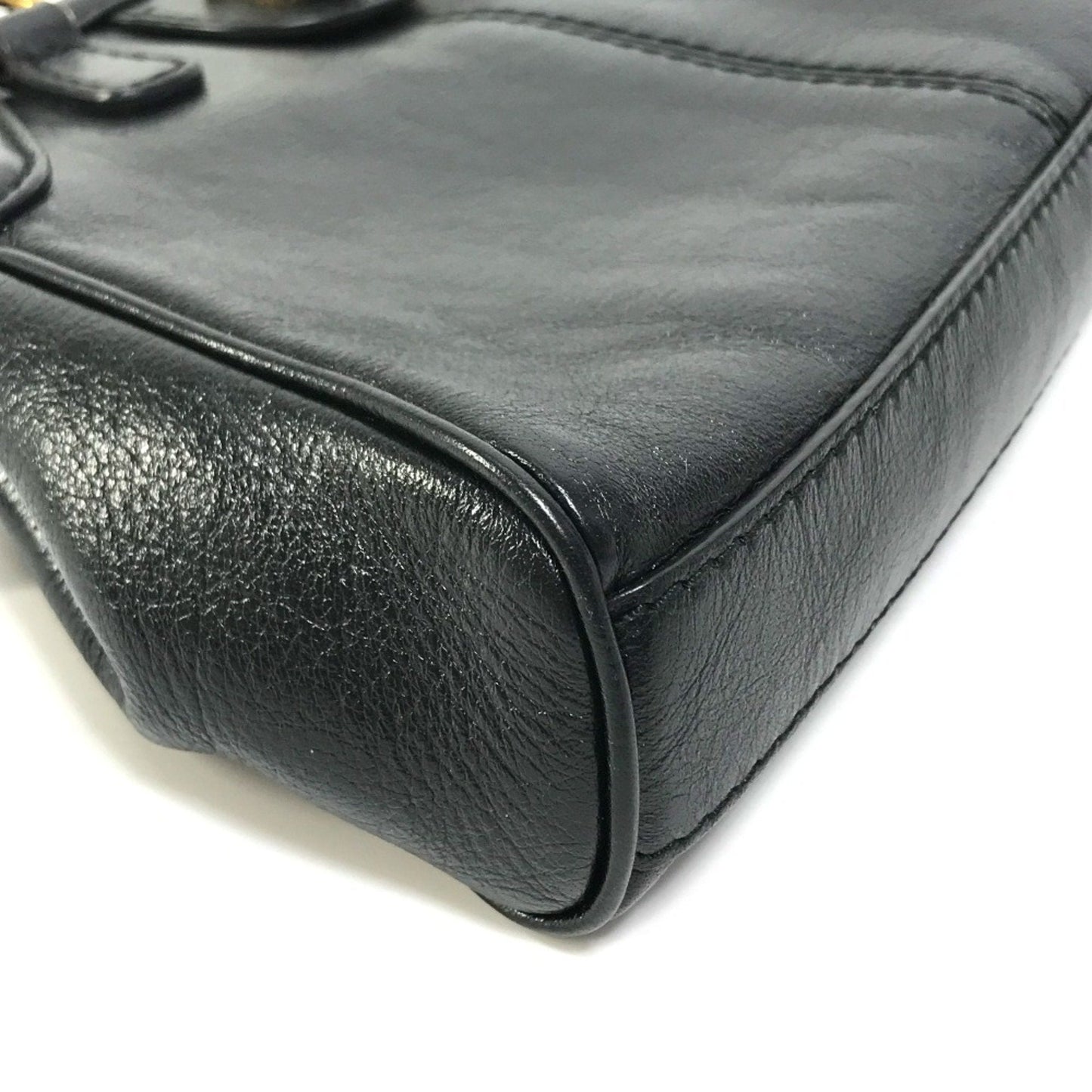 Gucci Black Leather Clutch Bag Shoulder Bag ( )