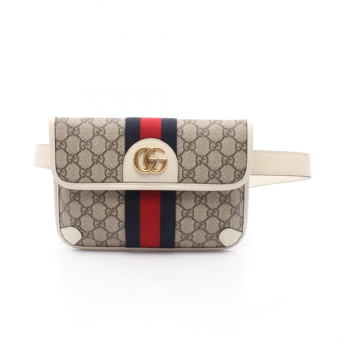 Gucci Beige Ivory Multi-Color Pvc Leather Fanny Pack Sling Bag ( )