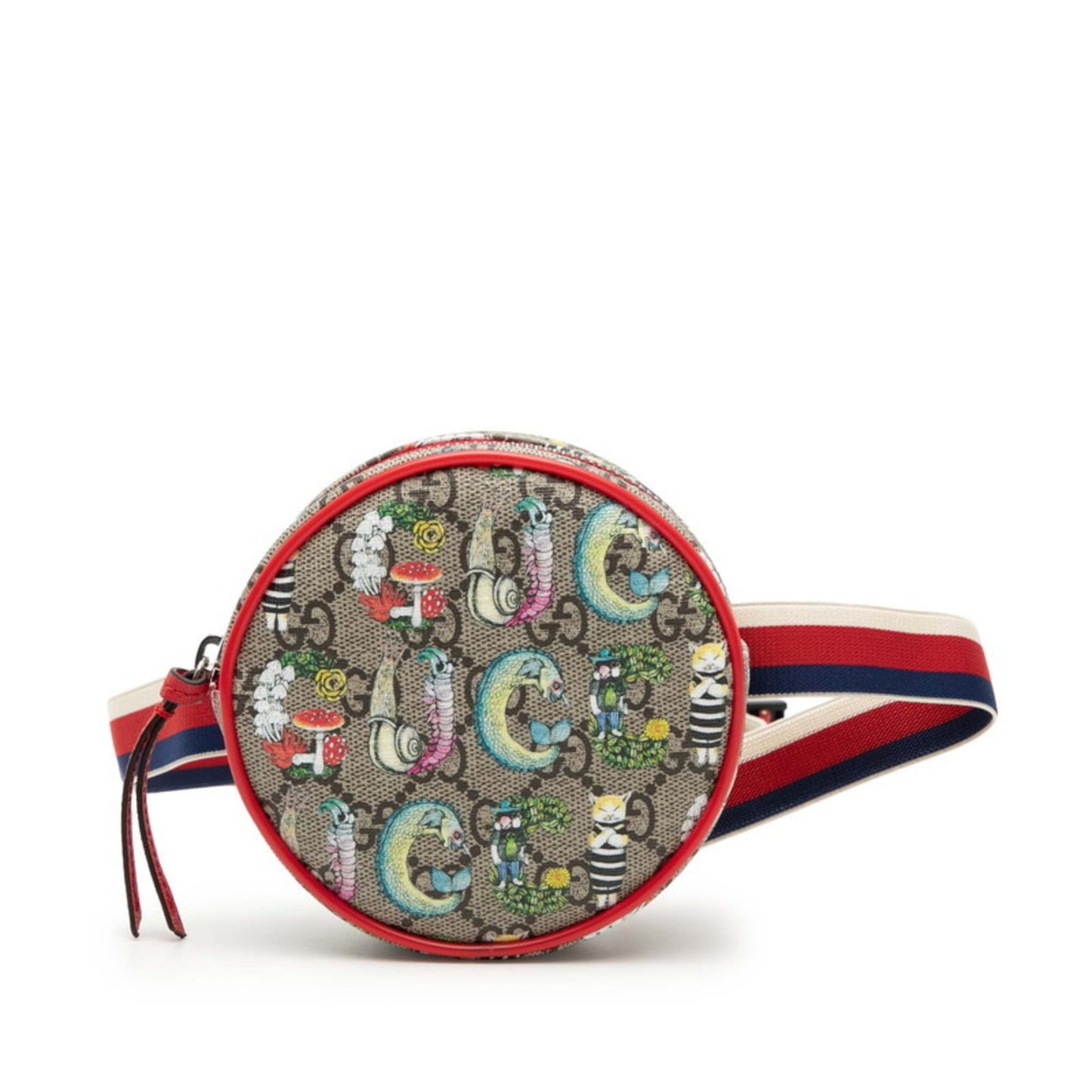 Gucci Beige Multi-Color Gg Supreme Pvc Leather Fanny Pack Pochette Pouch ( )