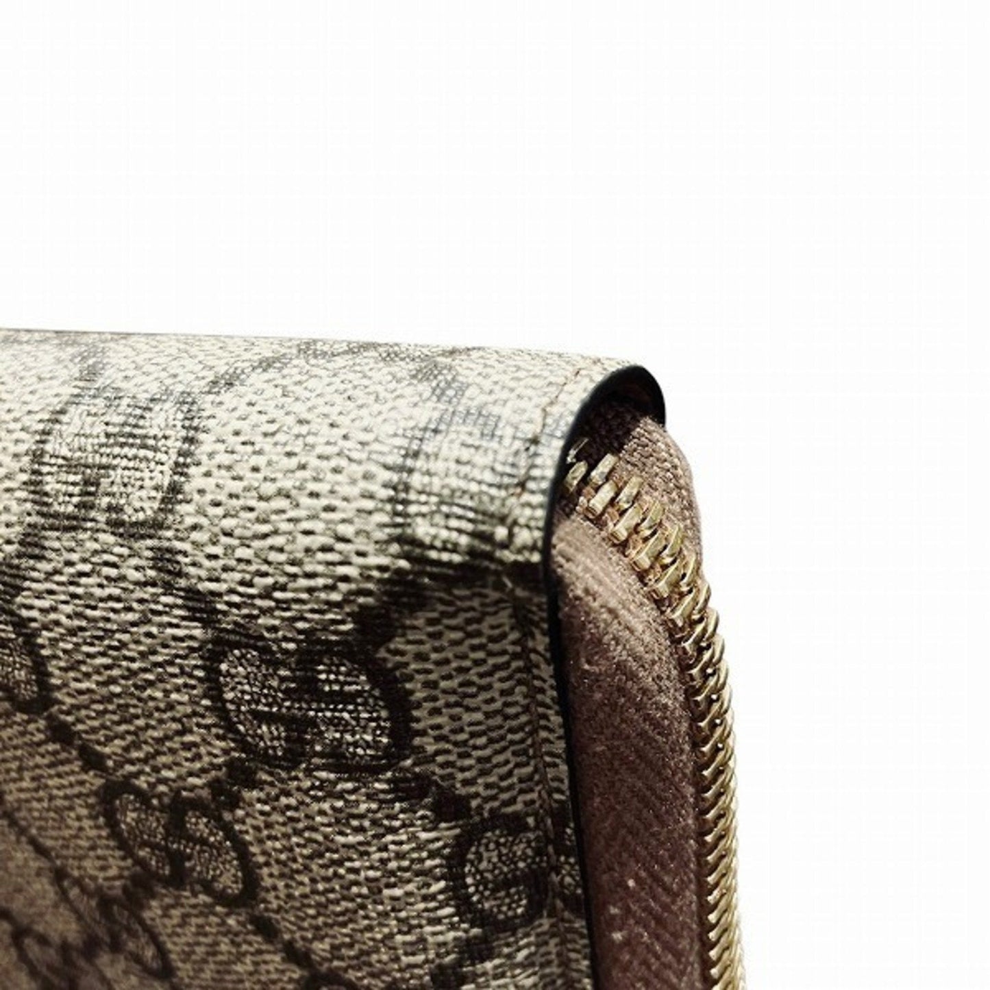 Gucci Beige Pink Beige Canvas Leather Long Wallet (Bi-Fold) ( )