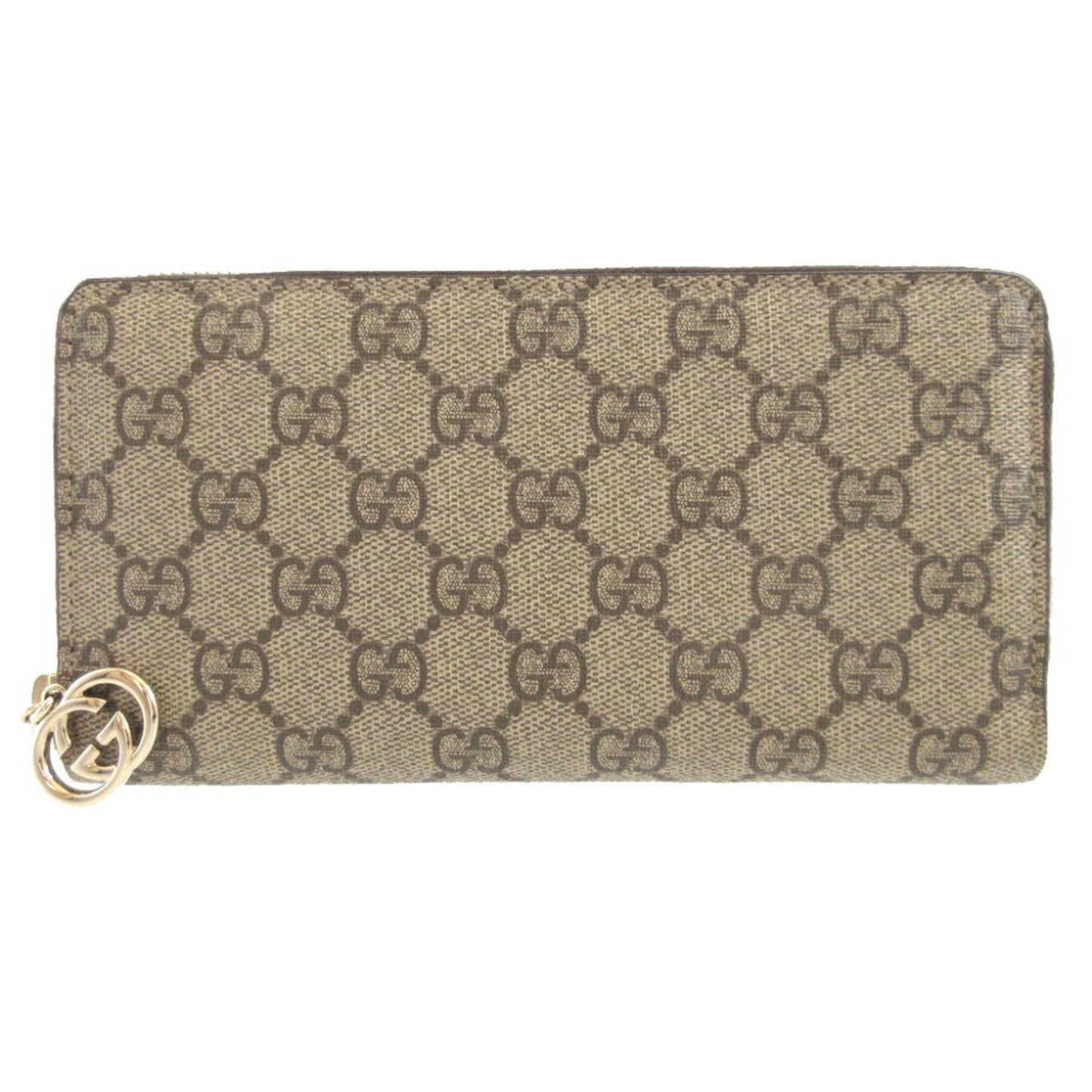 Gucci Beige Brown Gg Supreme Leather Long Wallet (Bi-Fold) ( )