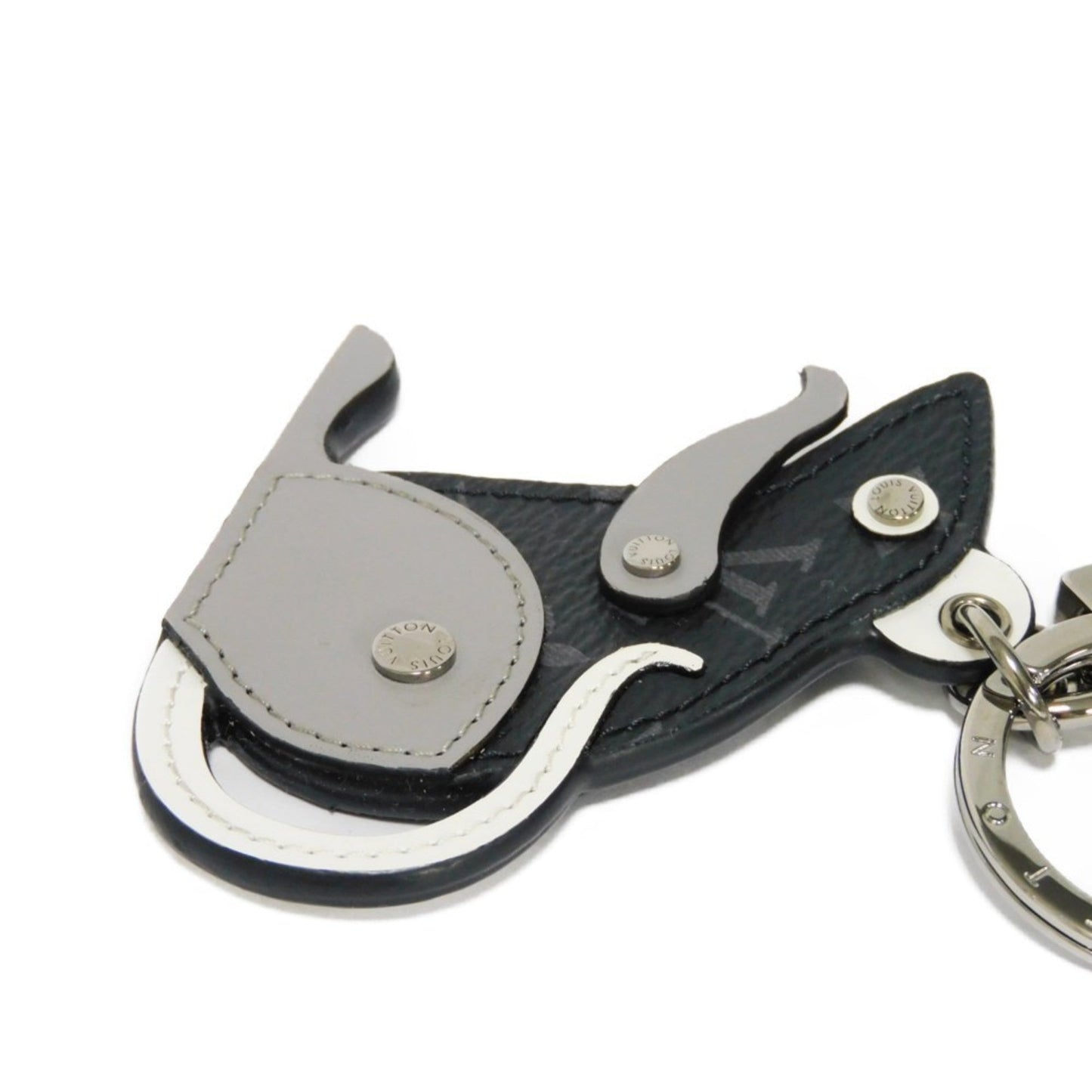 LOUIS VUITTON Keychain Portocle LV Rat Logo Mo  Monogram Eclipse M68835 Men's