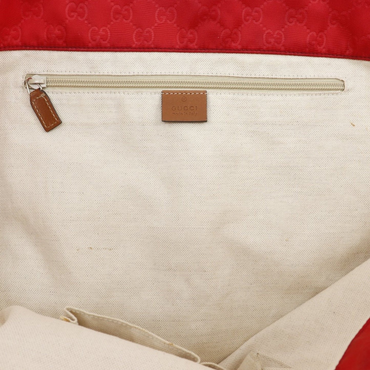 Gucci Red Color Nylon Boston Bag Handbag ( )
