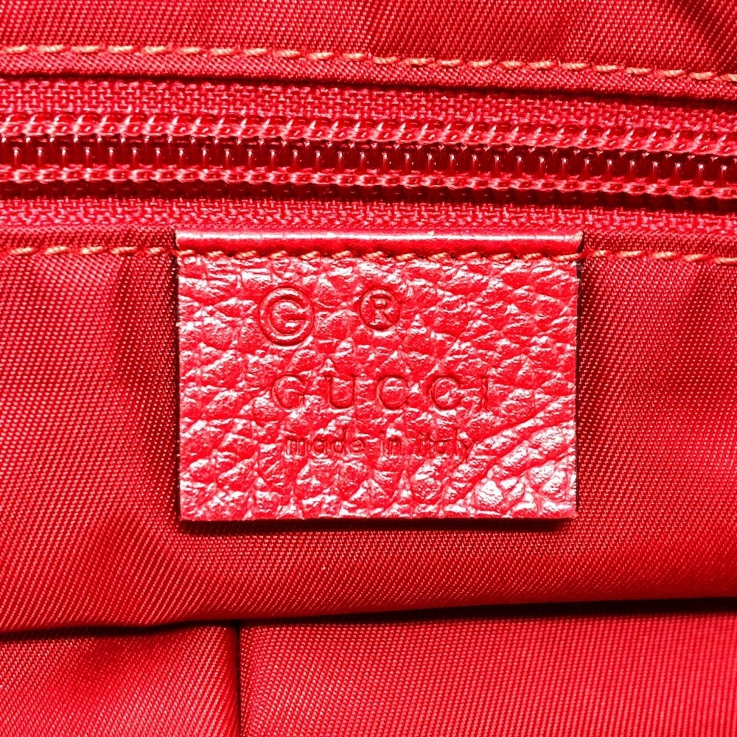 Gucci Red Color Nylon Leather Shoulder Bag ( )
