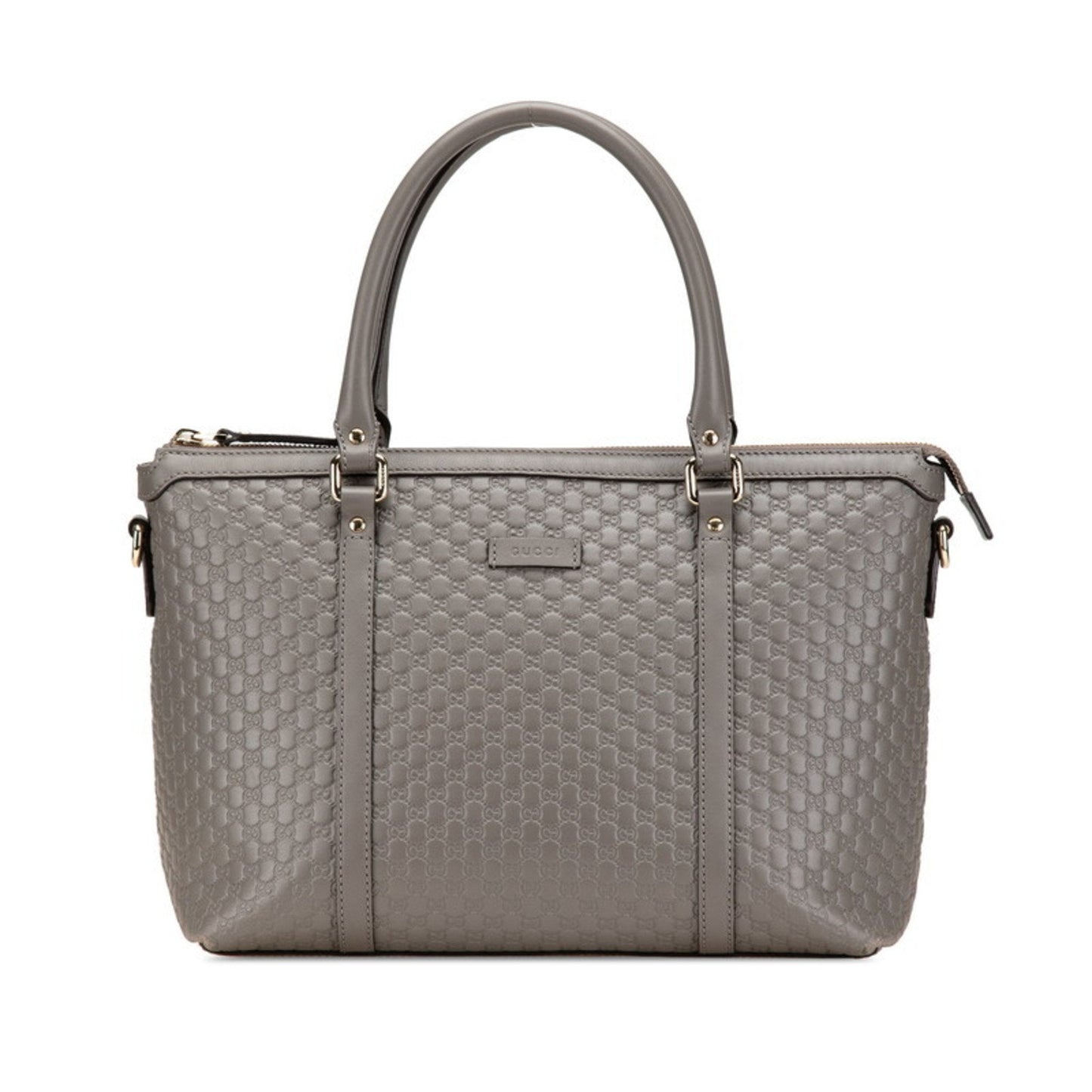 Gucci Gray Leather Shoulder Bag Tote Bag ( )