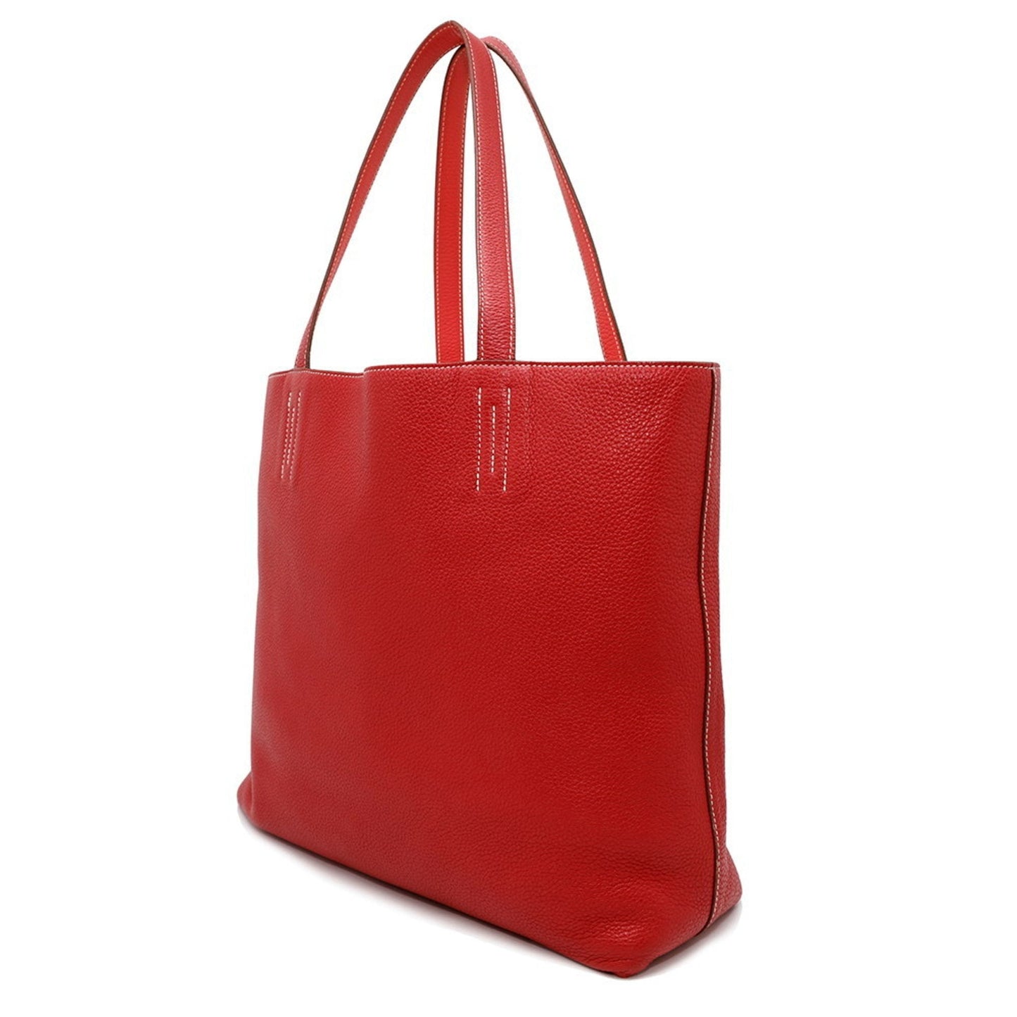 Hermes Bougainvillier Rouge Casaque Taurillon Clemence Leather Tote Bag ( )