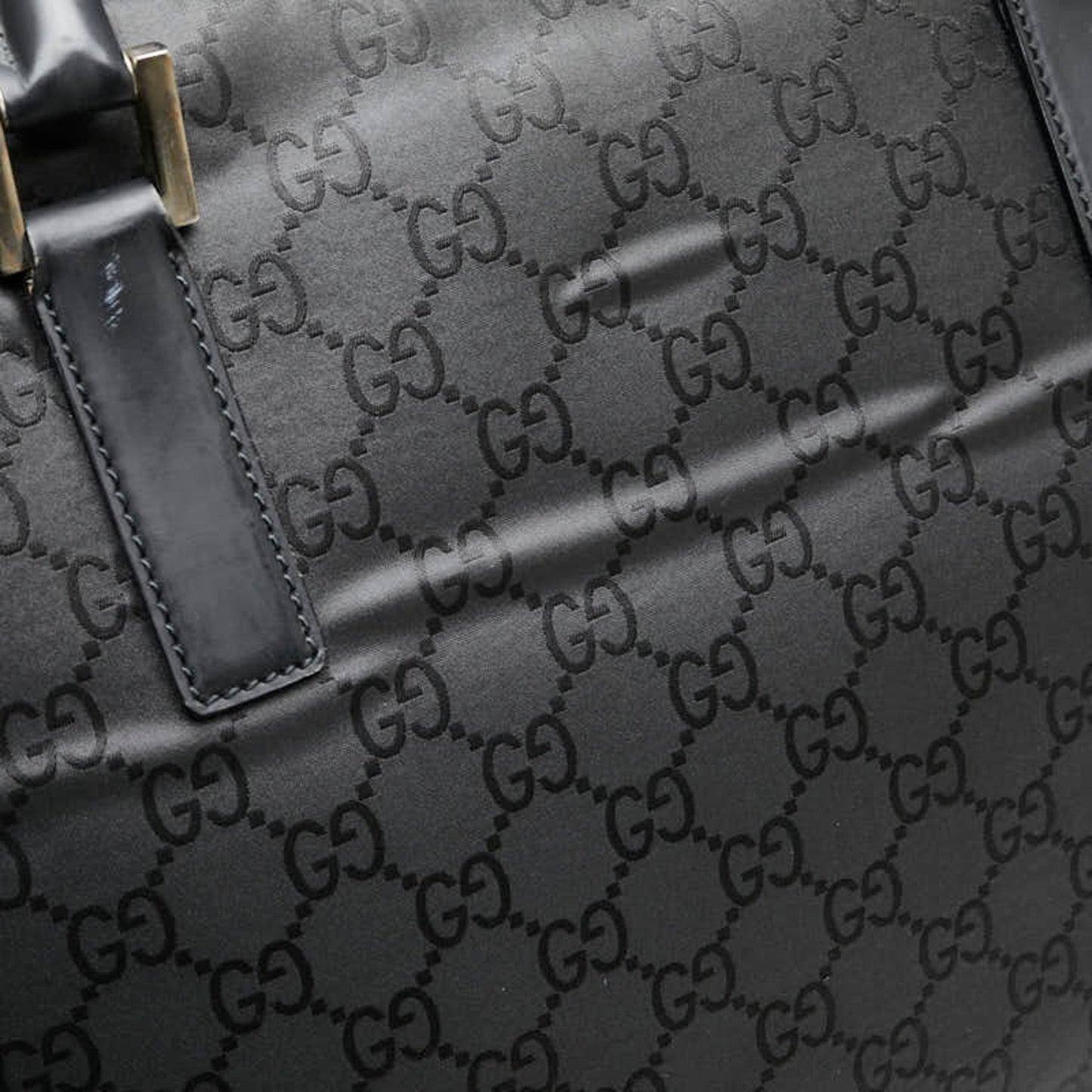Gucci Black Nylon Leather Boston Bag ( )