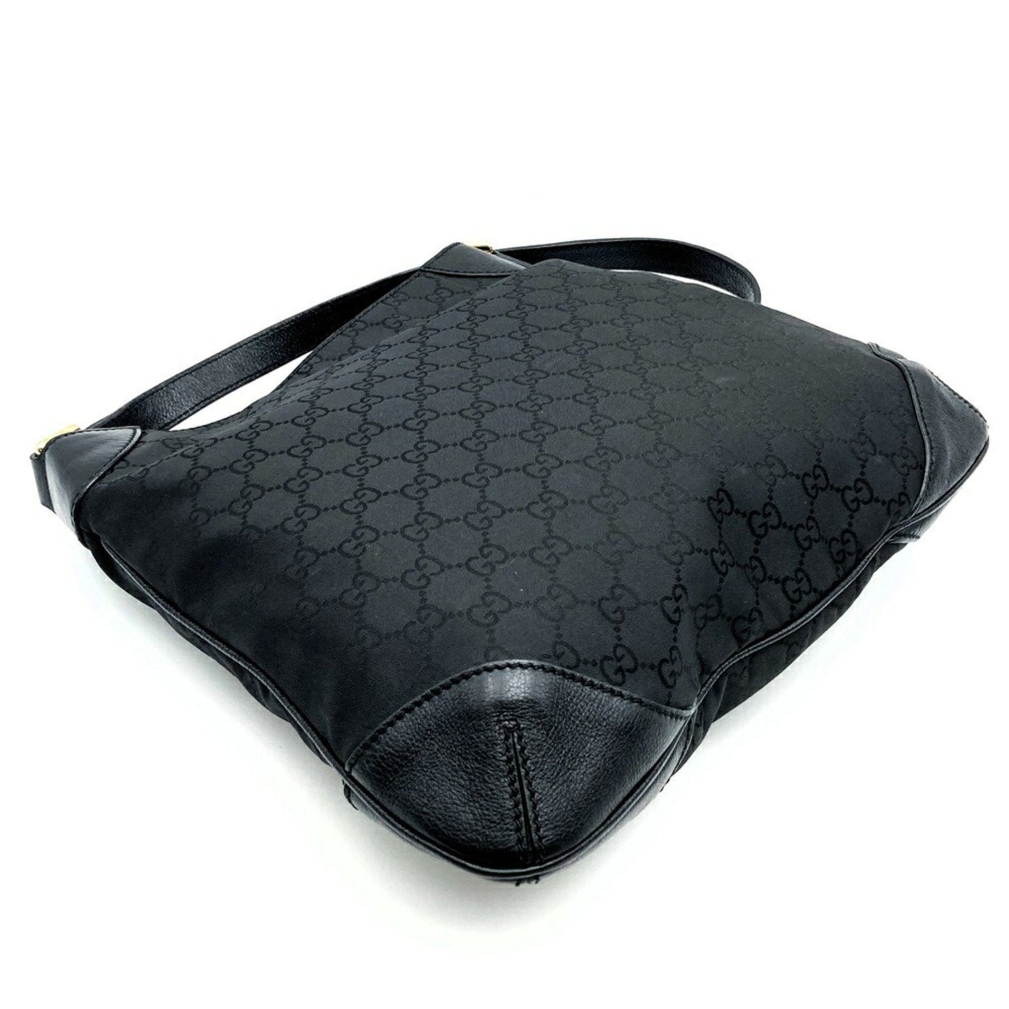 Gucci Black Nylon Leather Shoulder Bag ( )
