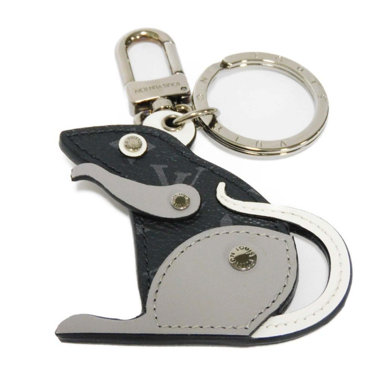 LOUIS VUITTON Keychain Portocle LV Rat Logo Mo  Monogram Eclipse M68835 Men's
