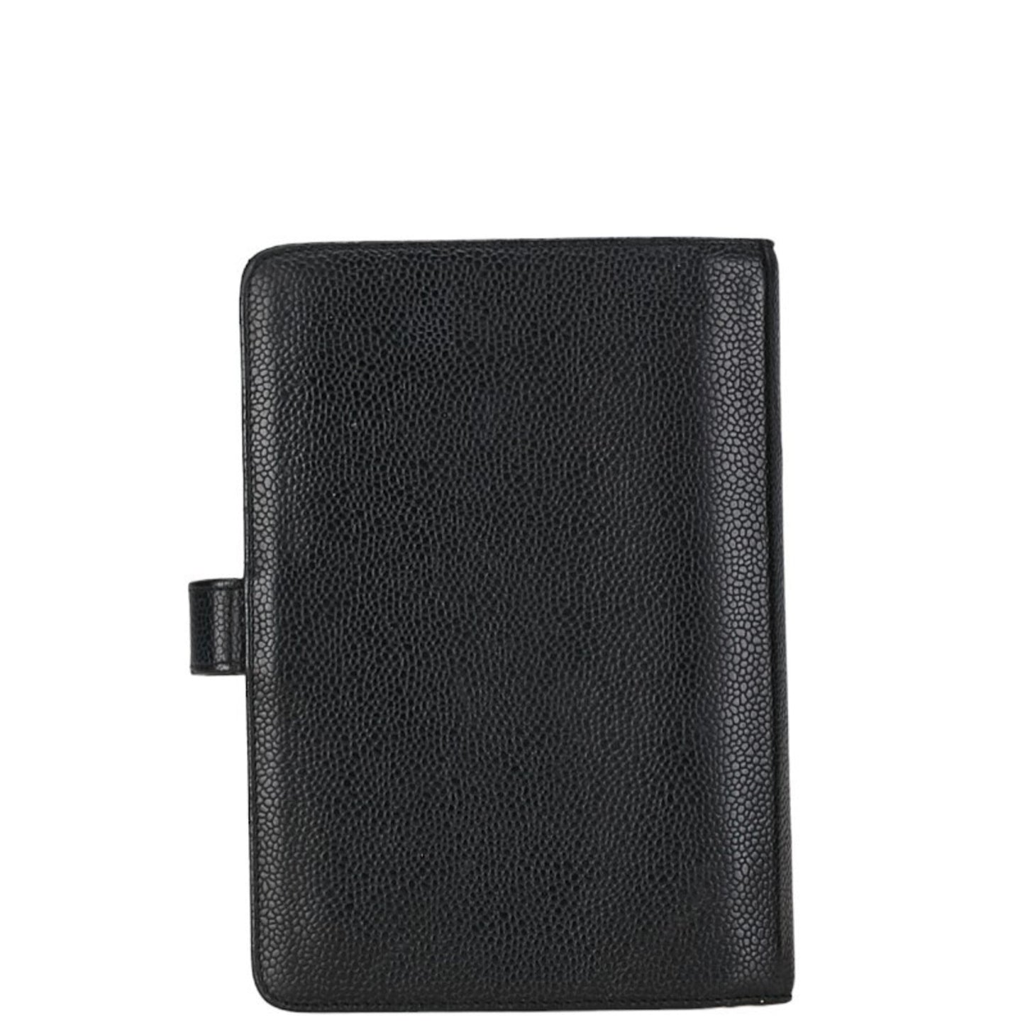 CHANEL Coco Mark Notebook Cover Agenda Black Caviar Skin Women's