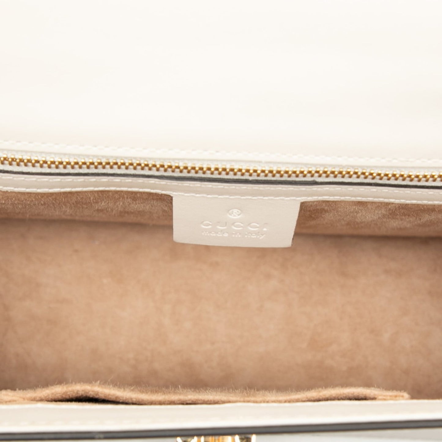 Gucci Ivory Navy Leather Canvas Shoulder Bag ( )