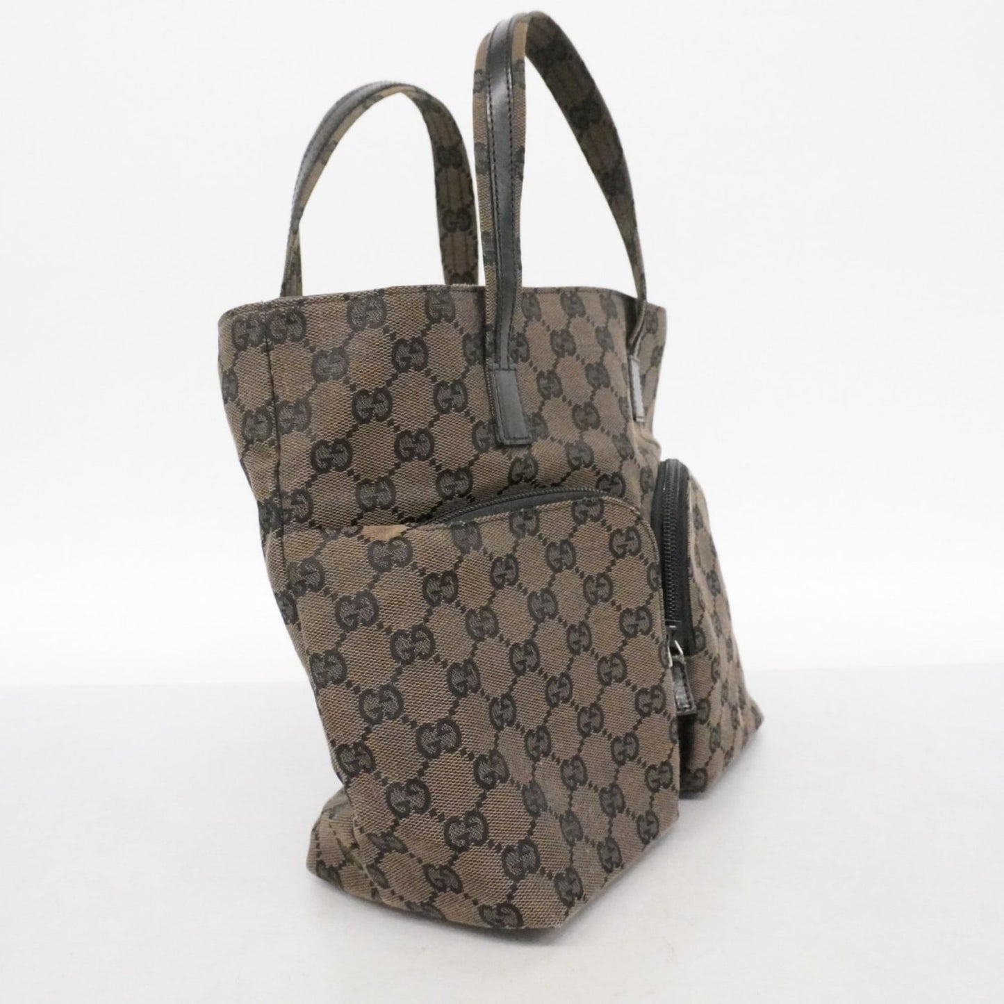 Gucci Black Brown Canvas Handbag ( )