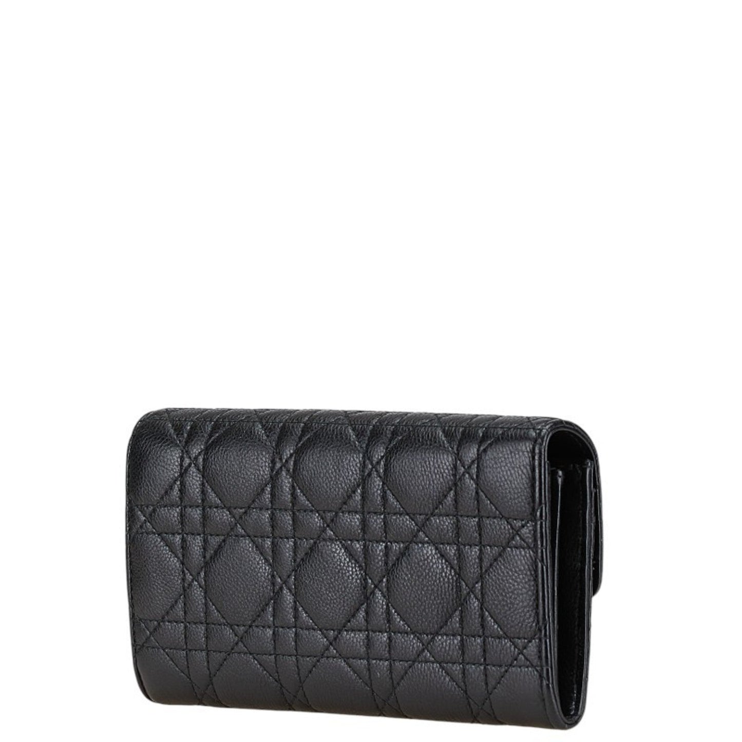 Christian Dior Black Leather Long Wallet (Bi-Fold) ()