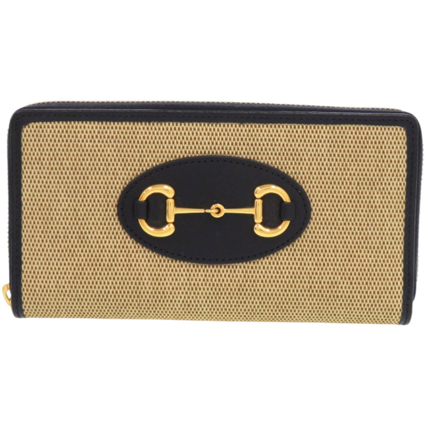 Gucci Beige Navy Canvas Leather Long Wallet (Bi-Fold) ( )