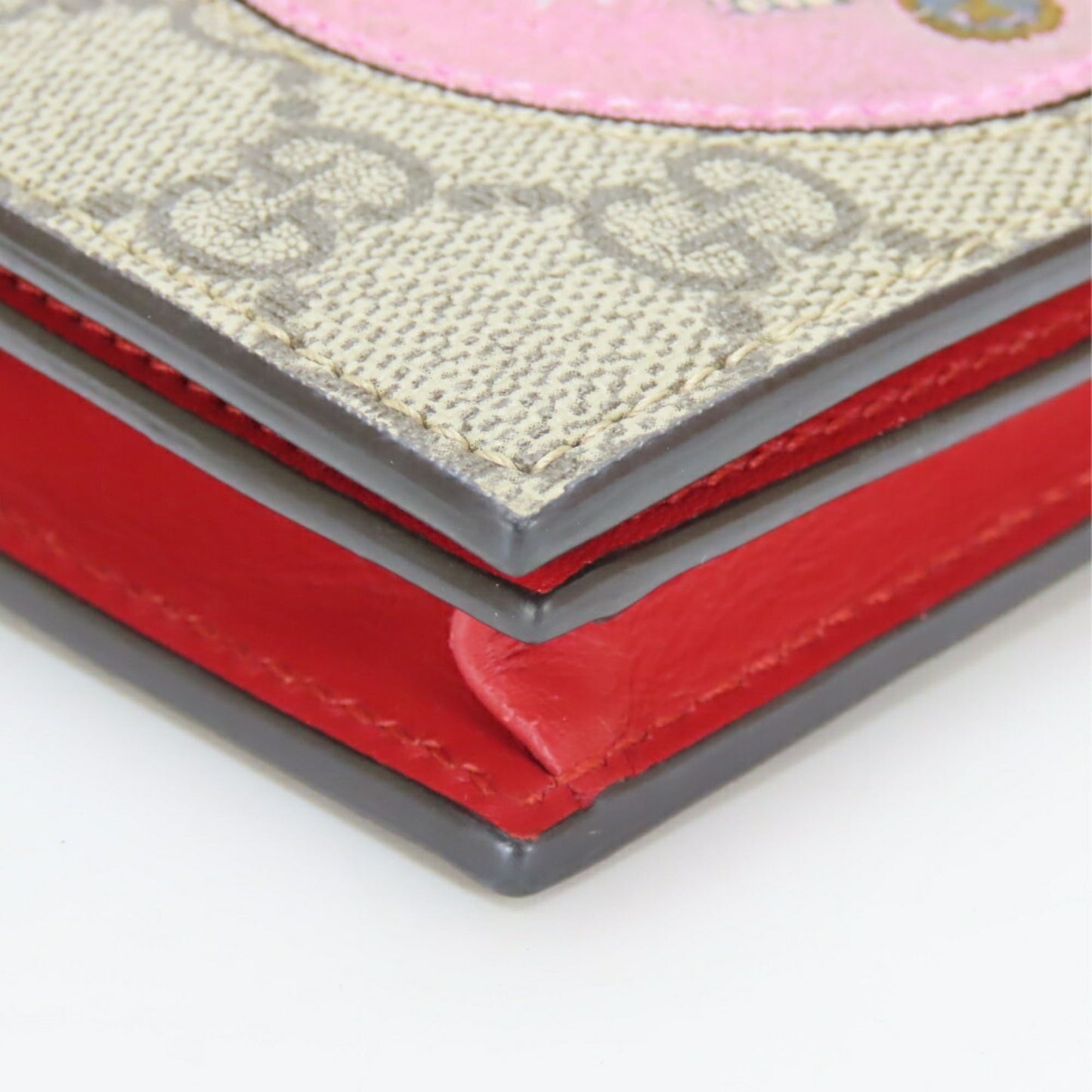 Gucci Beige Pink Red Color Gg Supreme Wallet (Bi-Fold) ( )