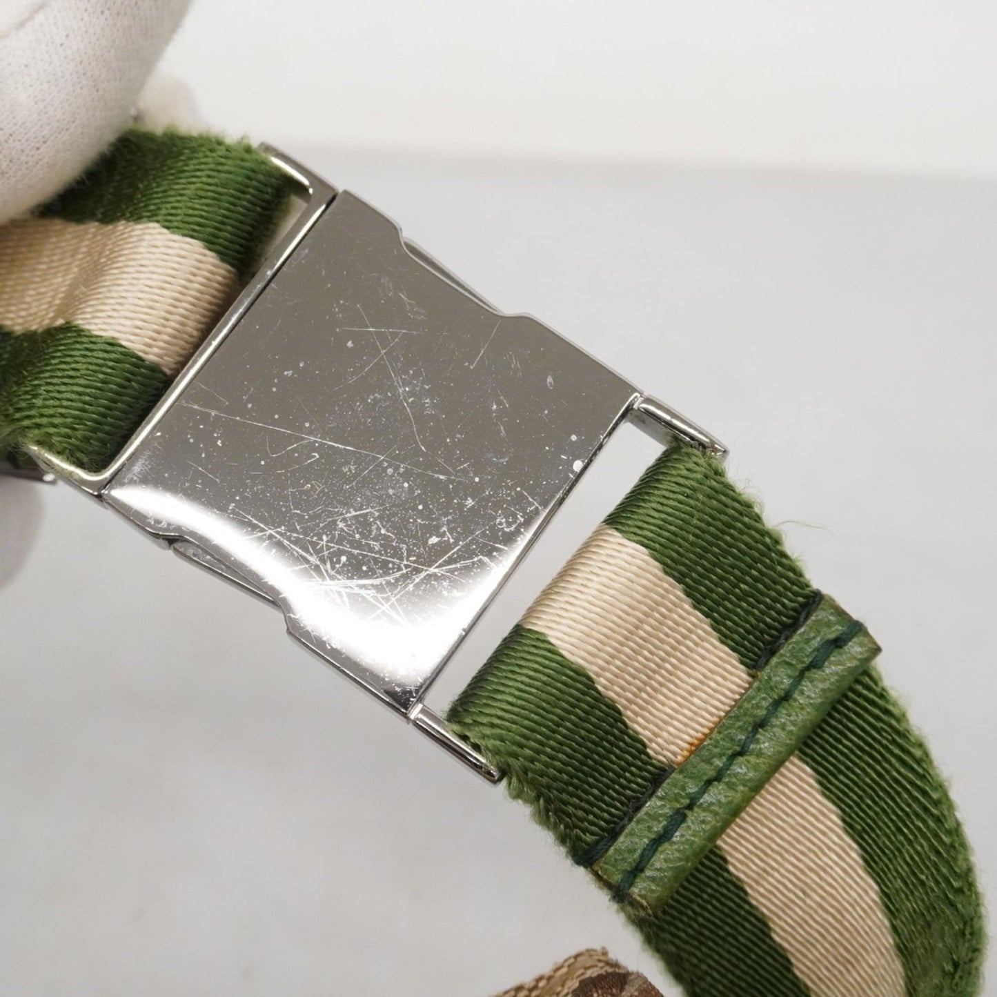 Gucci Brown Green Canvas Fanny Pack ( )