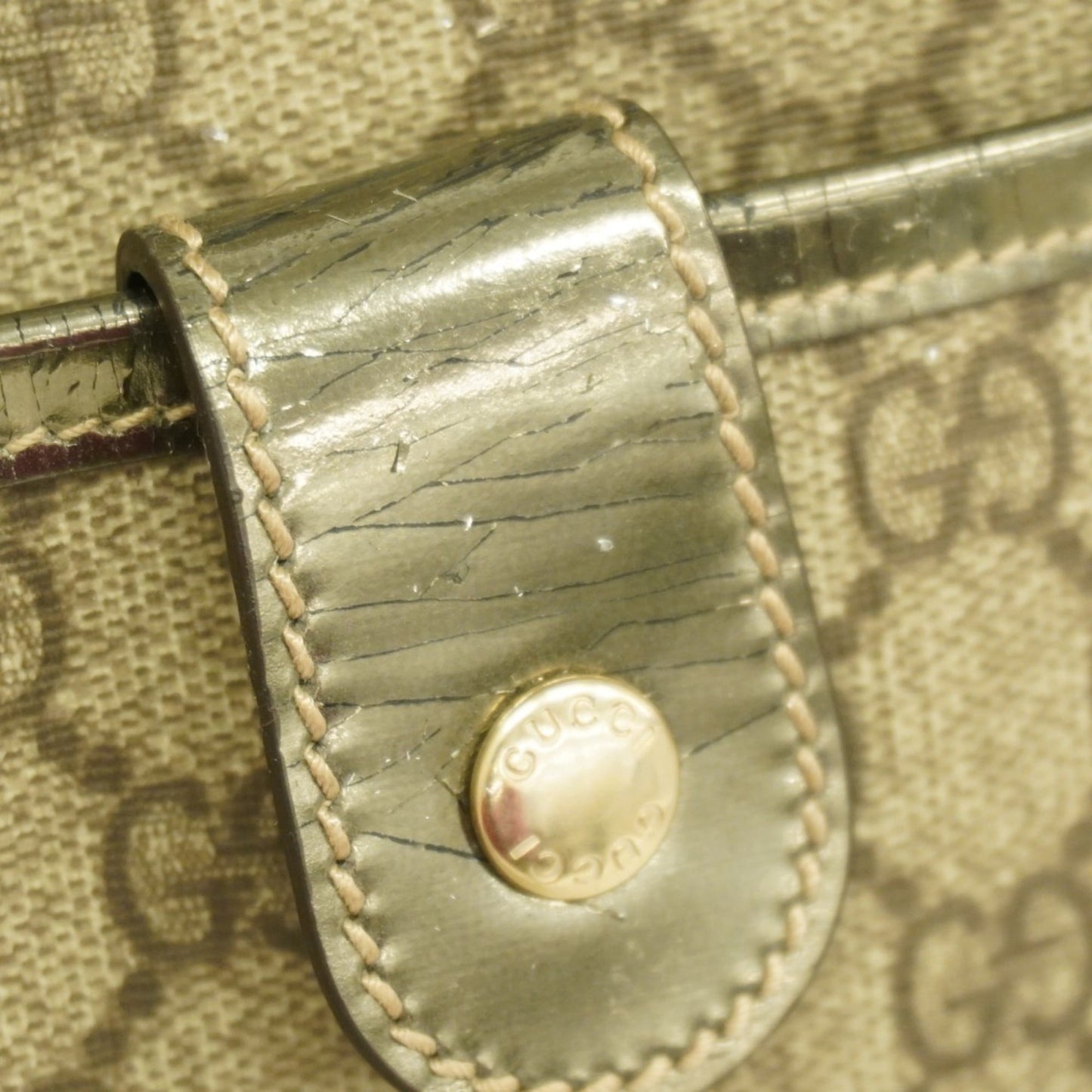 Gucci Beige Brown Pvc Handbag ( )