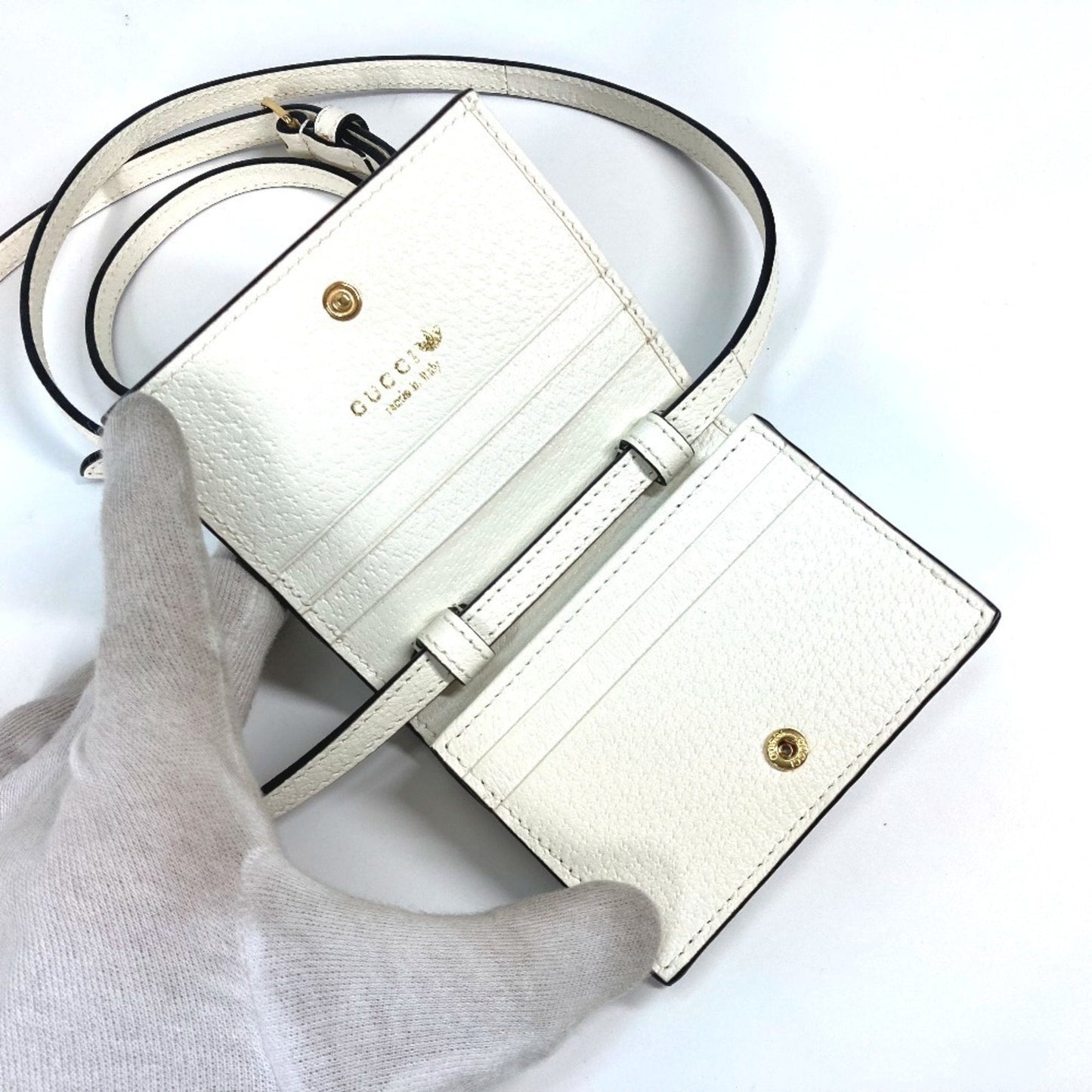 Gucci Black White Leather Wallet (Bi-Fold) ( )