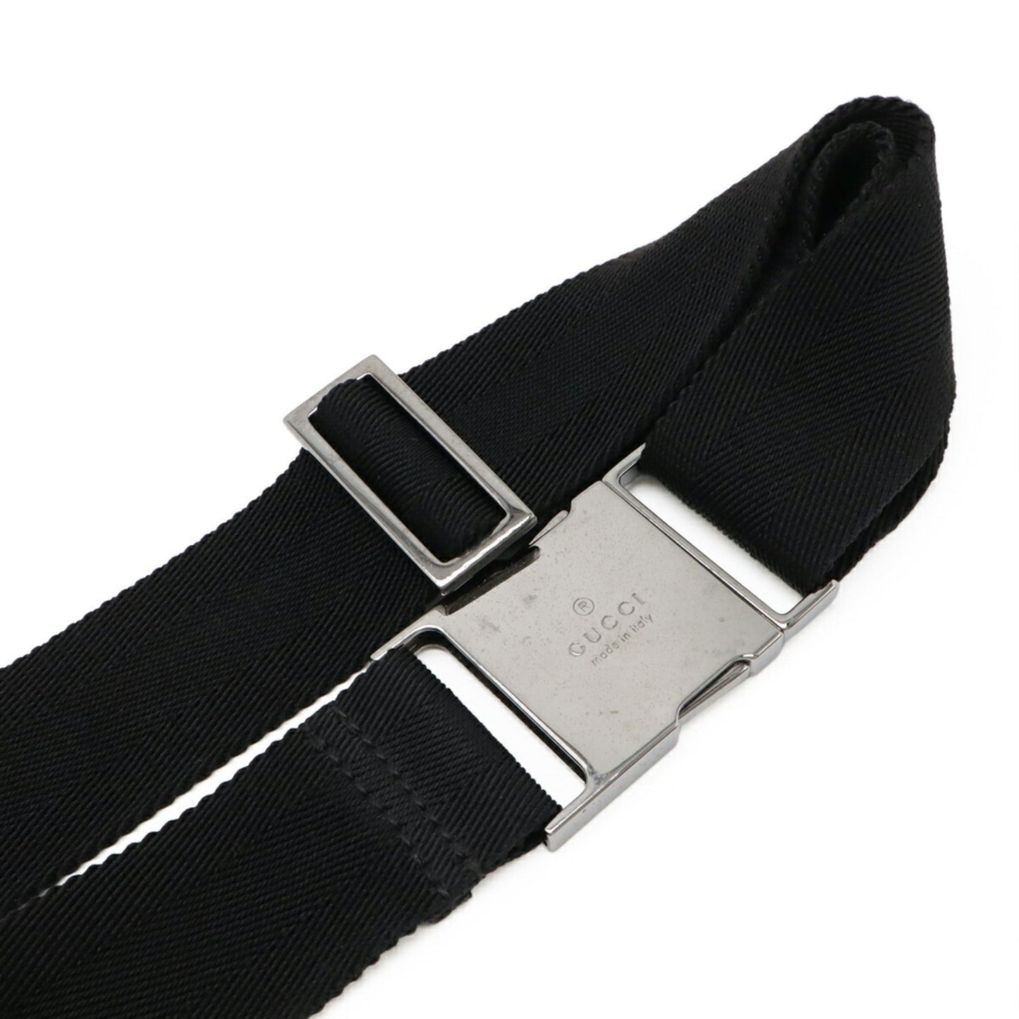Gucci Black Nylon Canvas Leather Fanny Pack Pouch ( )