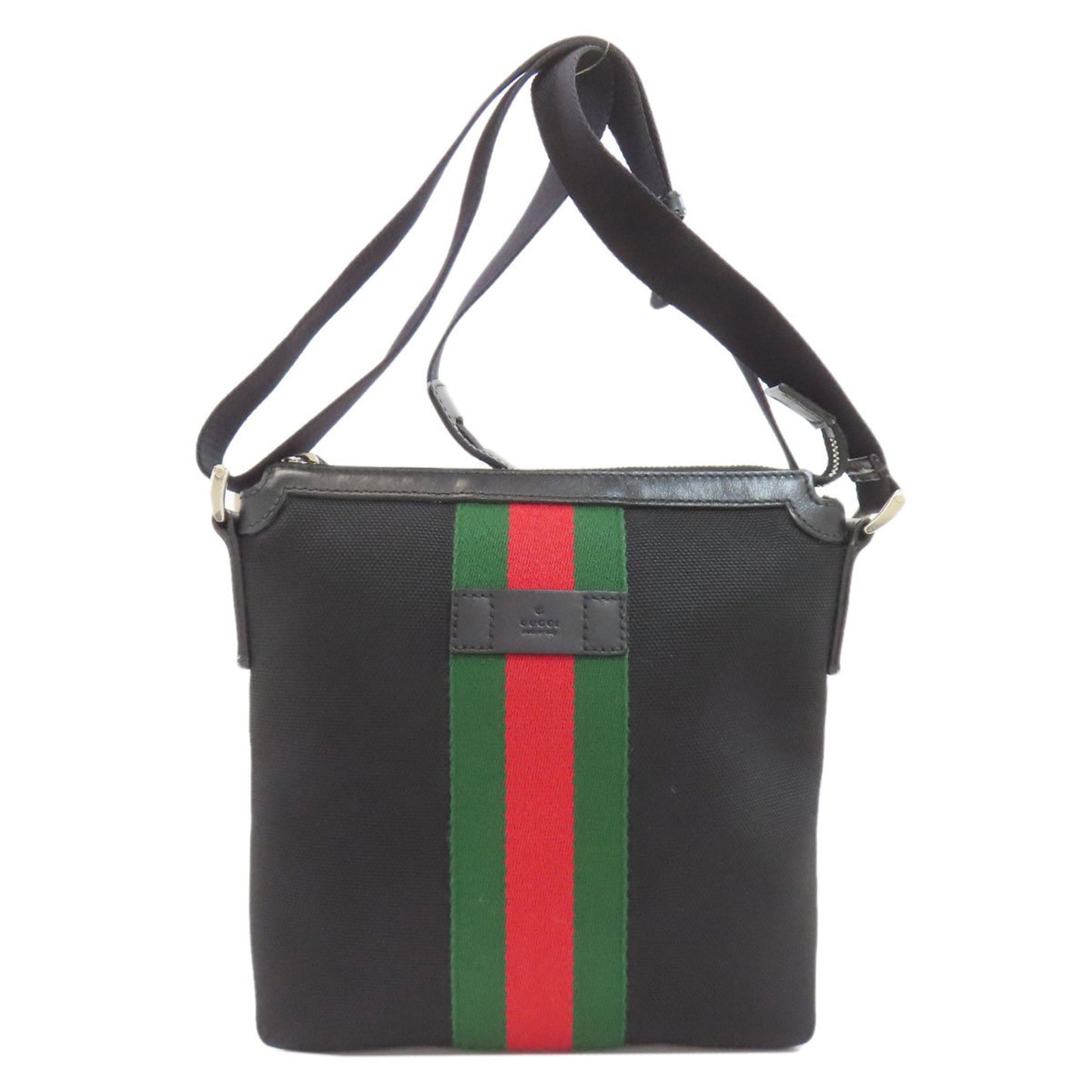 Gucci Sherry Line Black Canvas Shoulder Bag ( )
