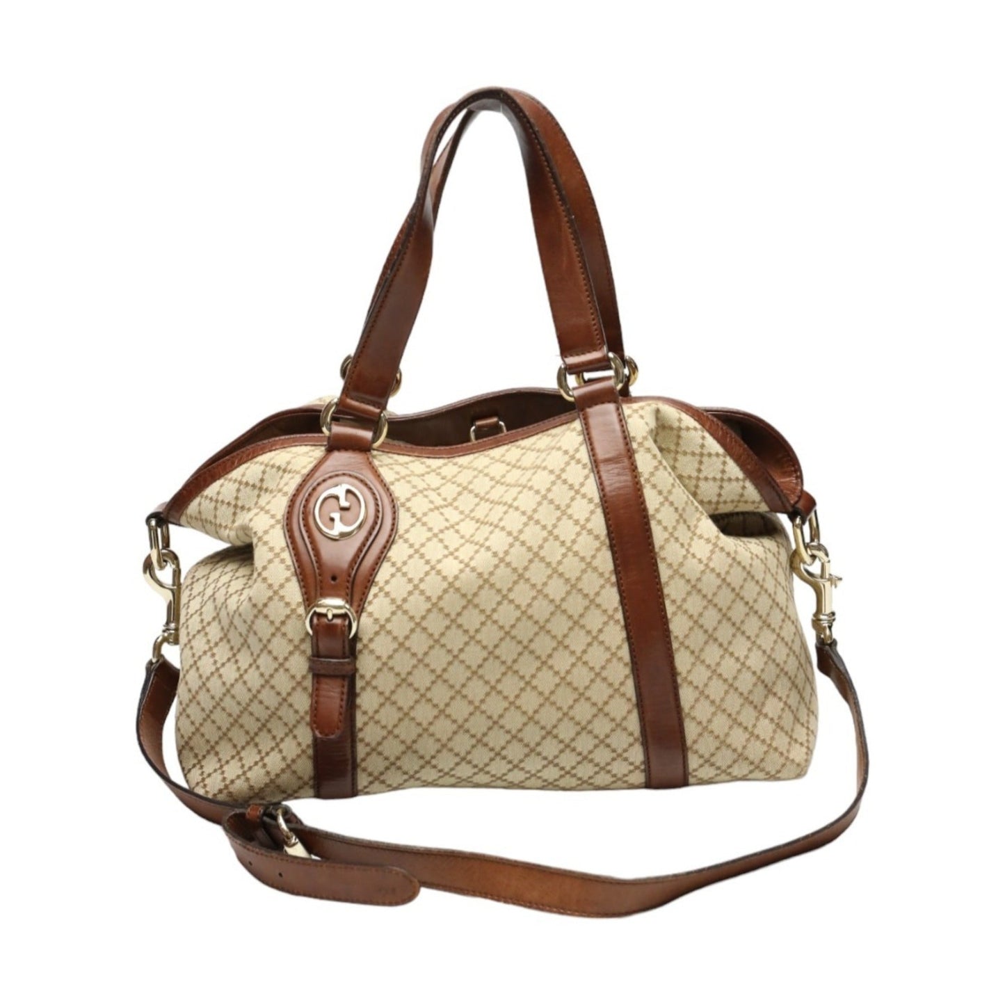 Gucci Brown Canvas Shoulder Bag Tote Bag ( )