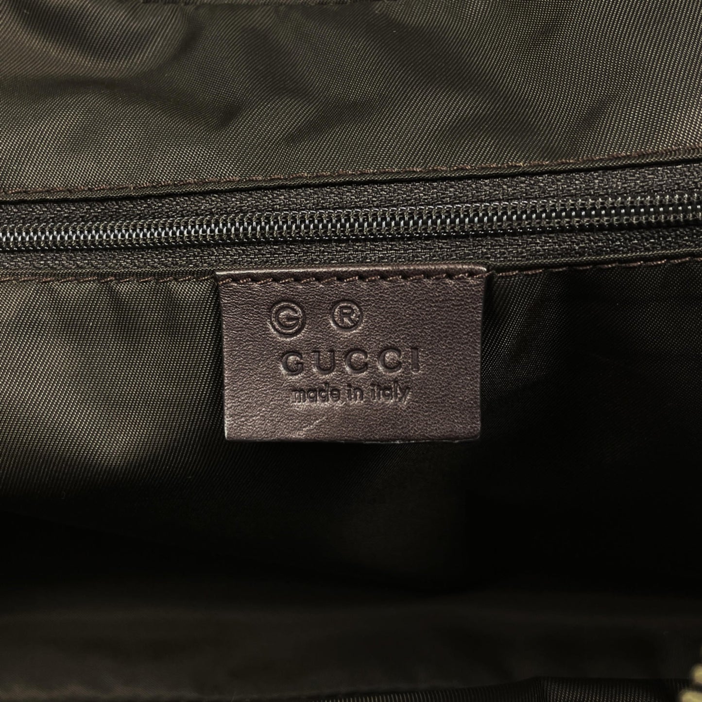 Gucci Brown Leather Canvas Handbag ( )