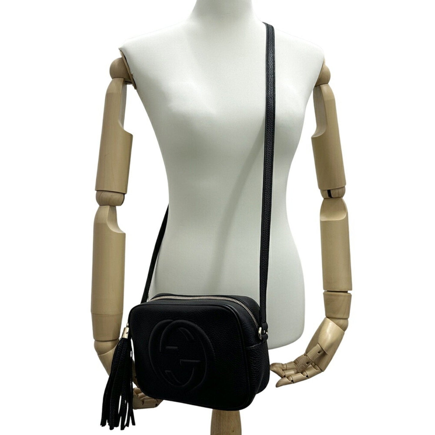 Gucci Black Leather Shoulder Bag ( )