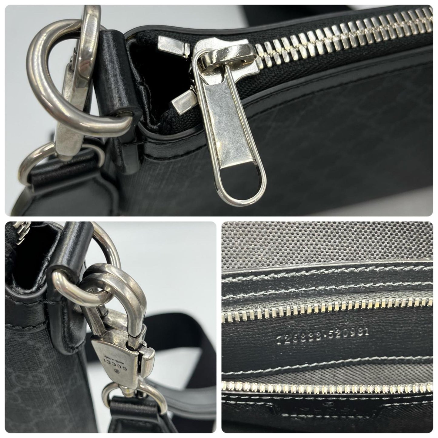 Gucci Black Gg Supreme Messenger Bag Shoulder Bag ( )