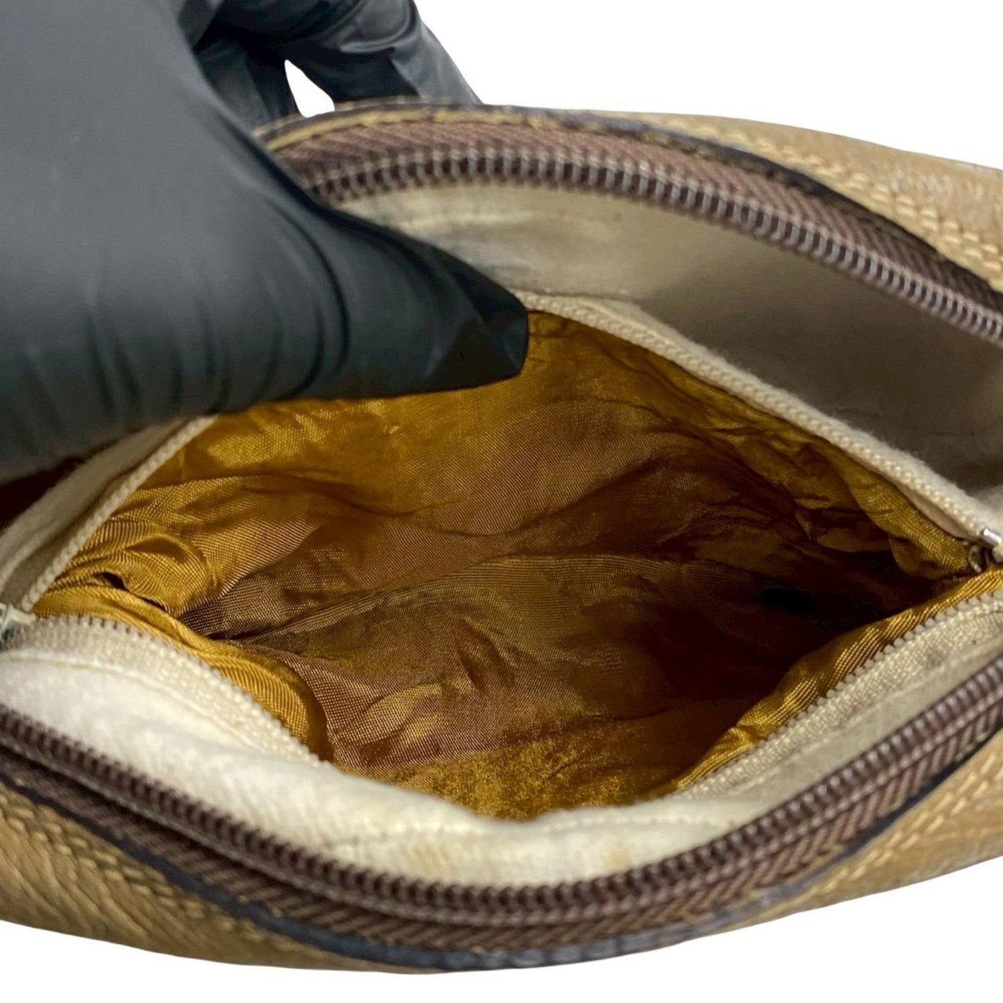 Gucci Brown Leather Pvc Pochette Shoulder Bag ( )